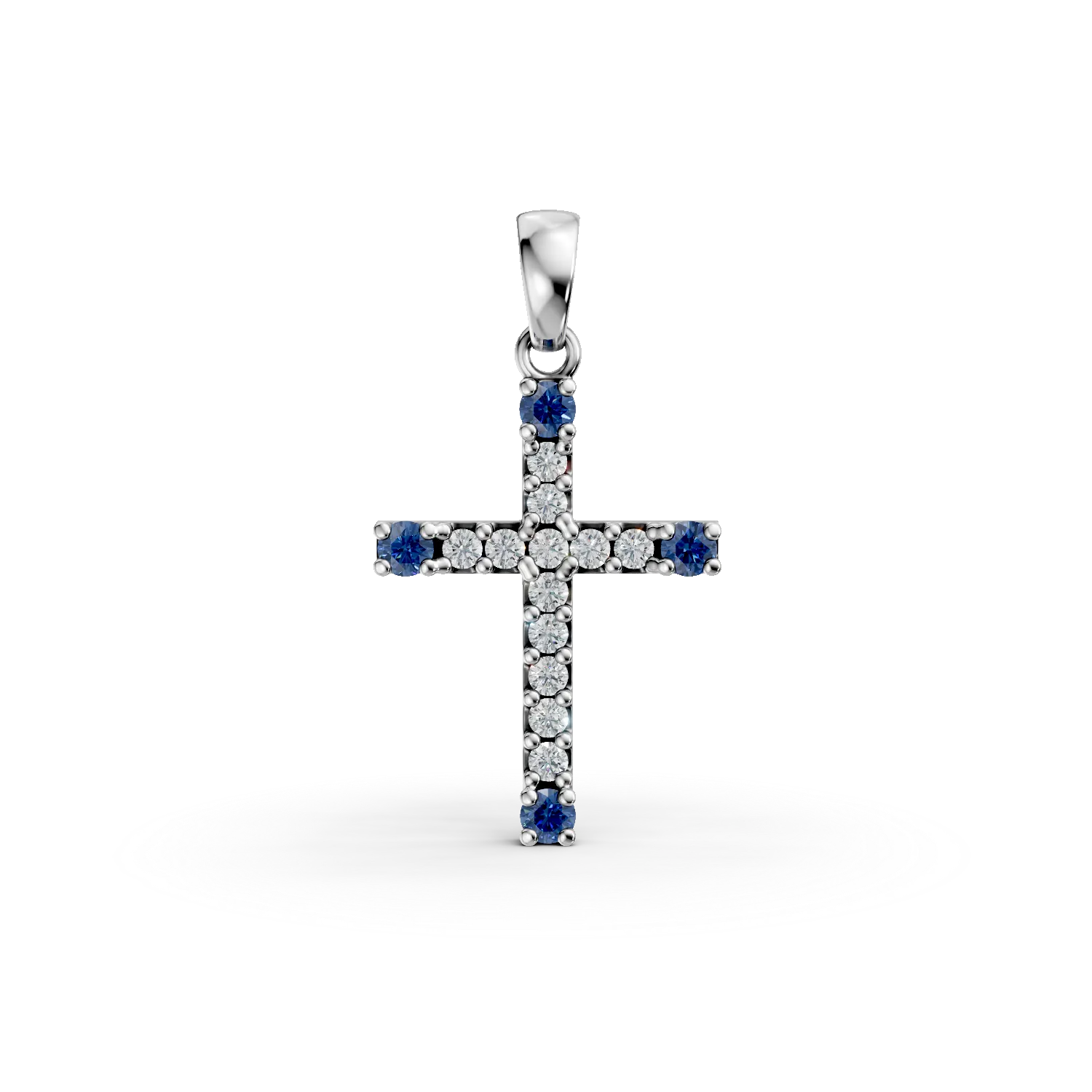 Pandantiv cruce din aur alb-157937
