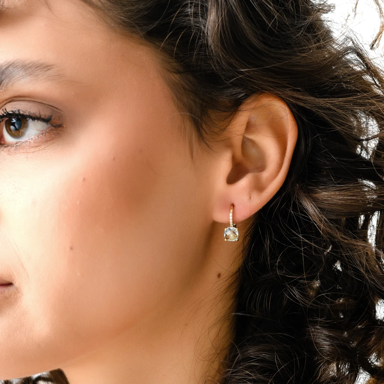 Cercei din aur galben cu topaze de 2.2ct