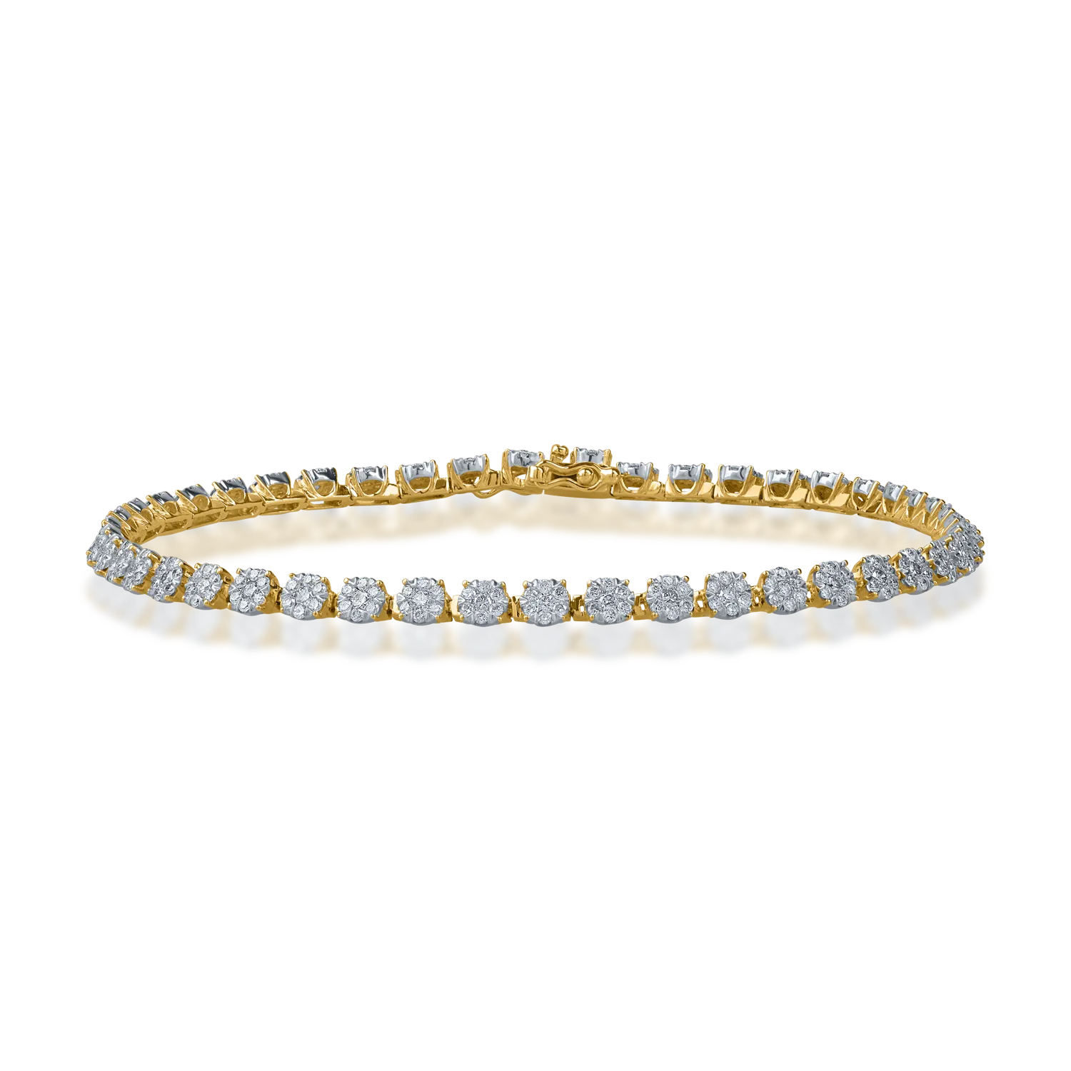 Yellow gold tennis bracelet with 2ct diamonds-181193