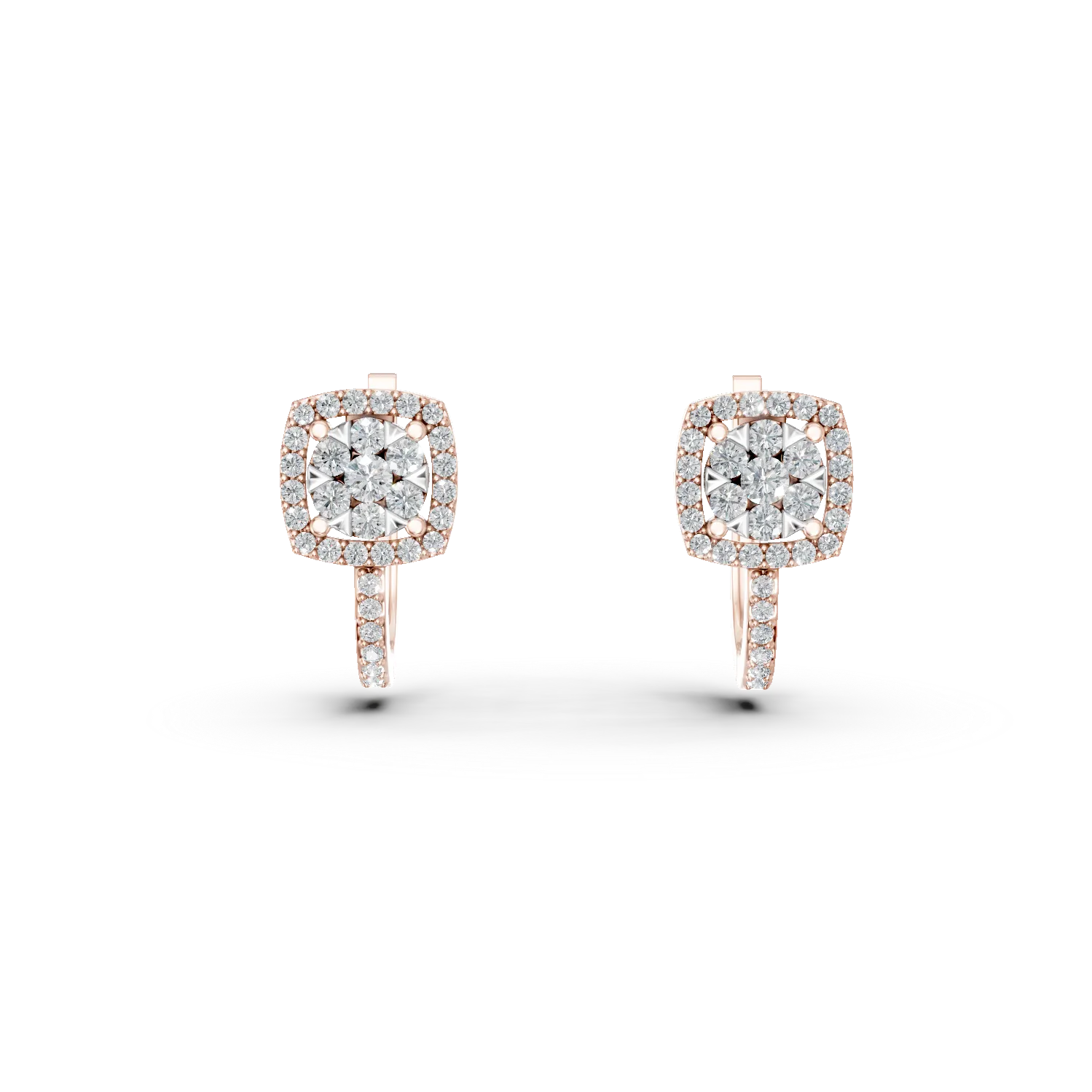 Teilor Cercei din aur roz cu diamante de 0.476ct
