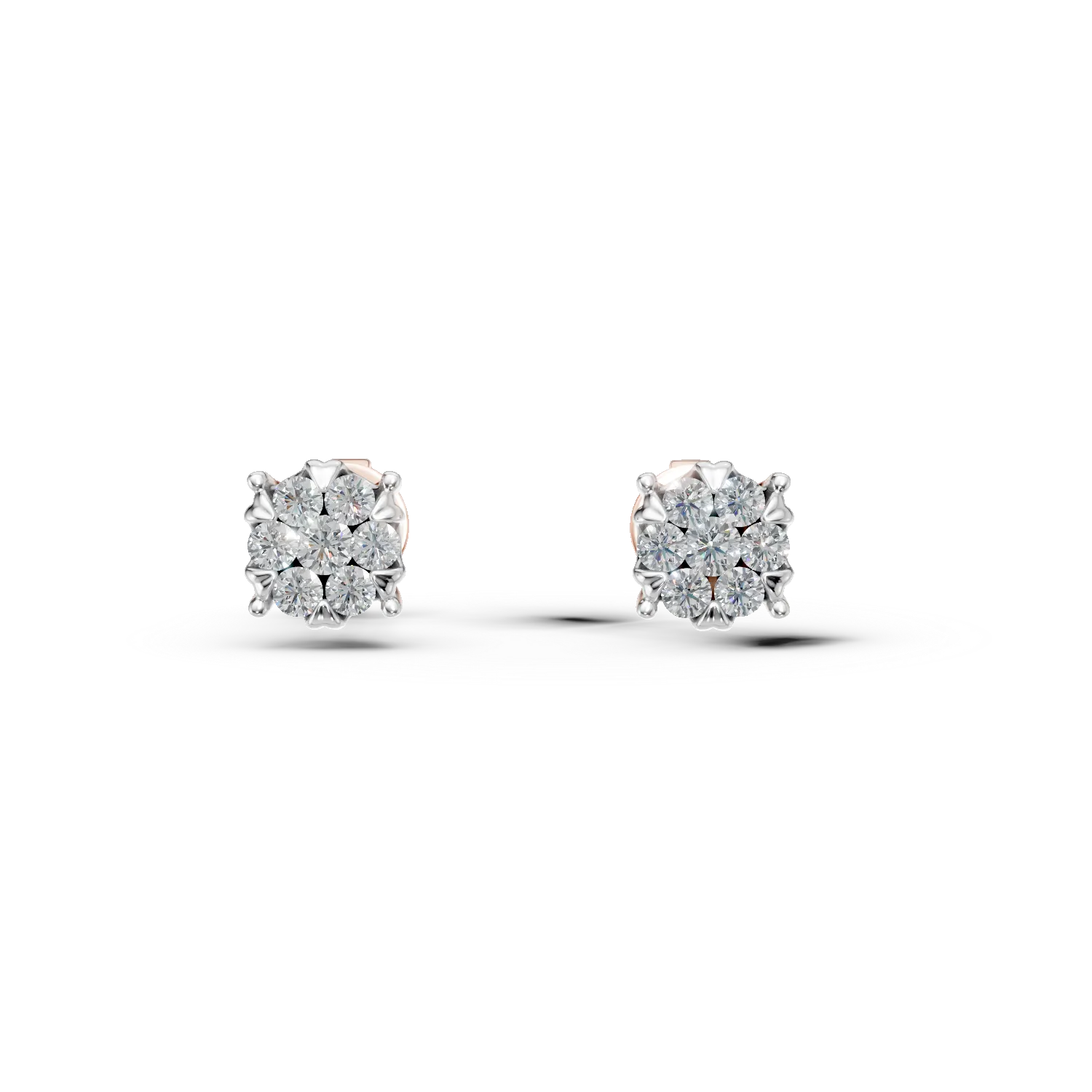 Cercei din aur roz cu diamante de 0.36ct