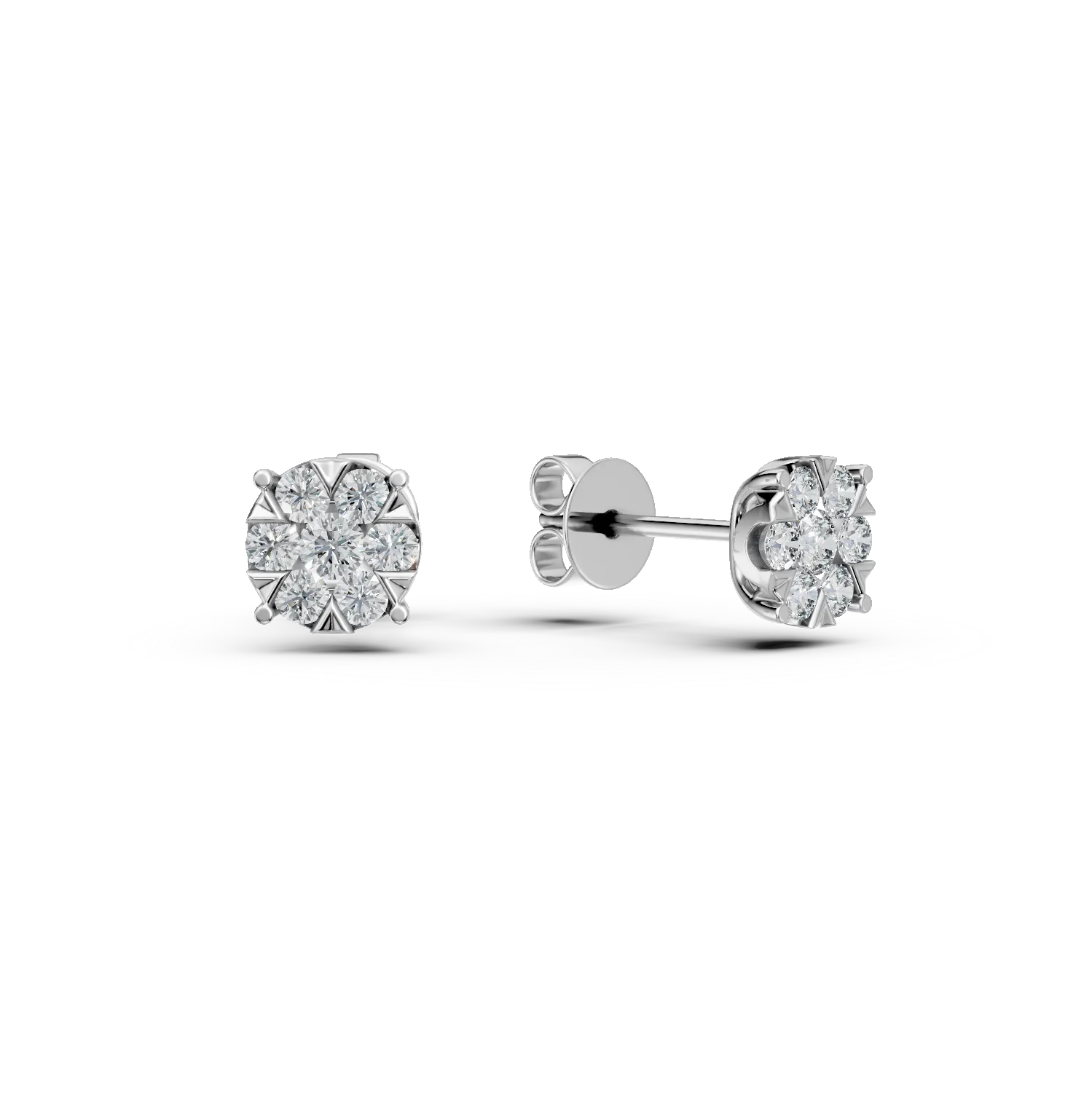 Cercei din aur alb cu diamante de 0.215ct