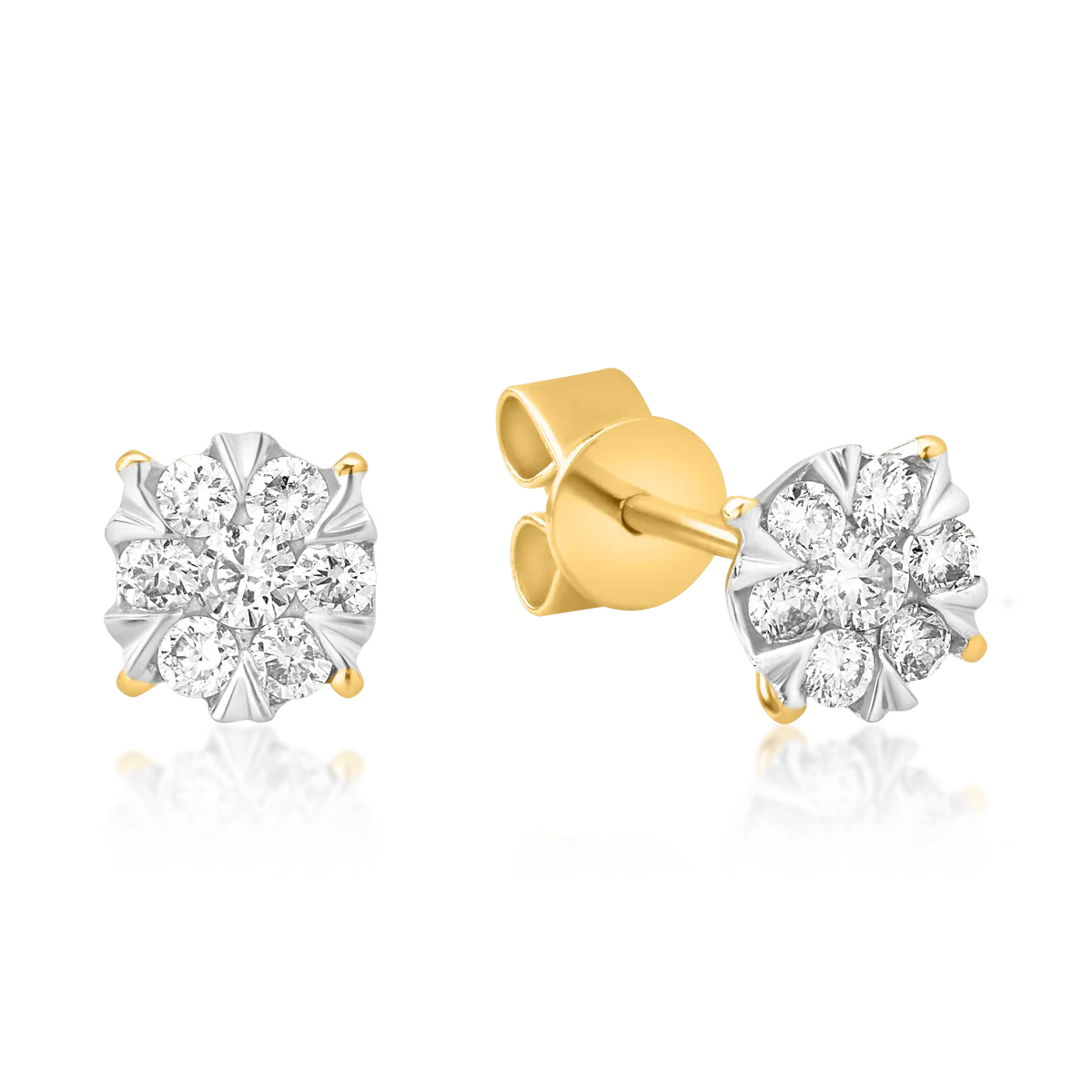Yellow gold earrings with 0.2ct diamonds