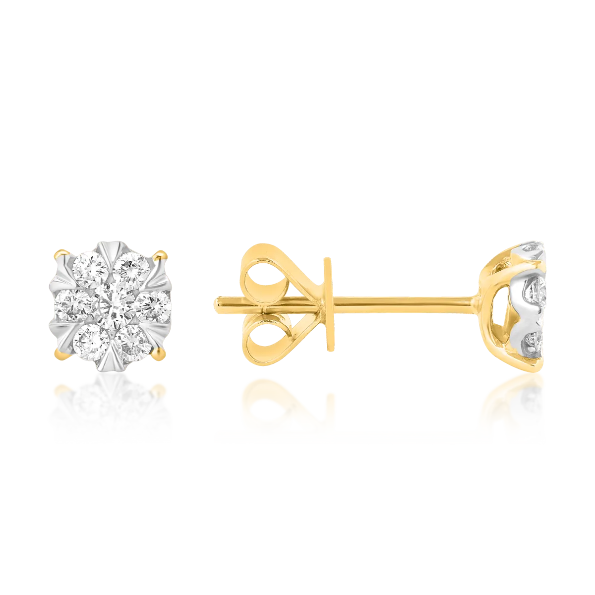 Yellow gold earrings with 0.2ct diamonds