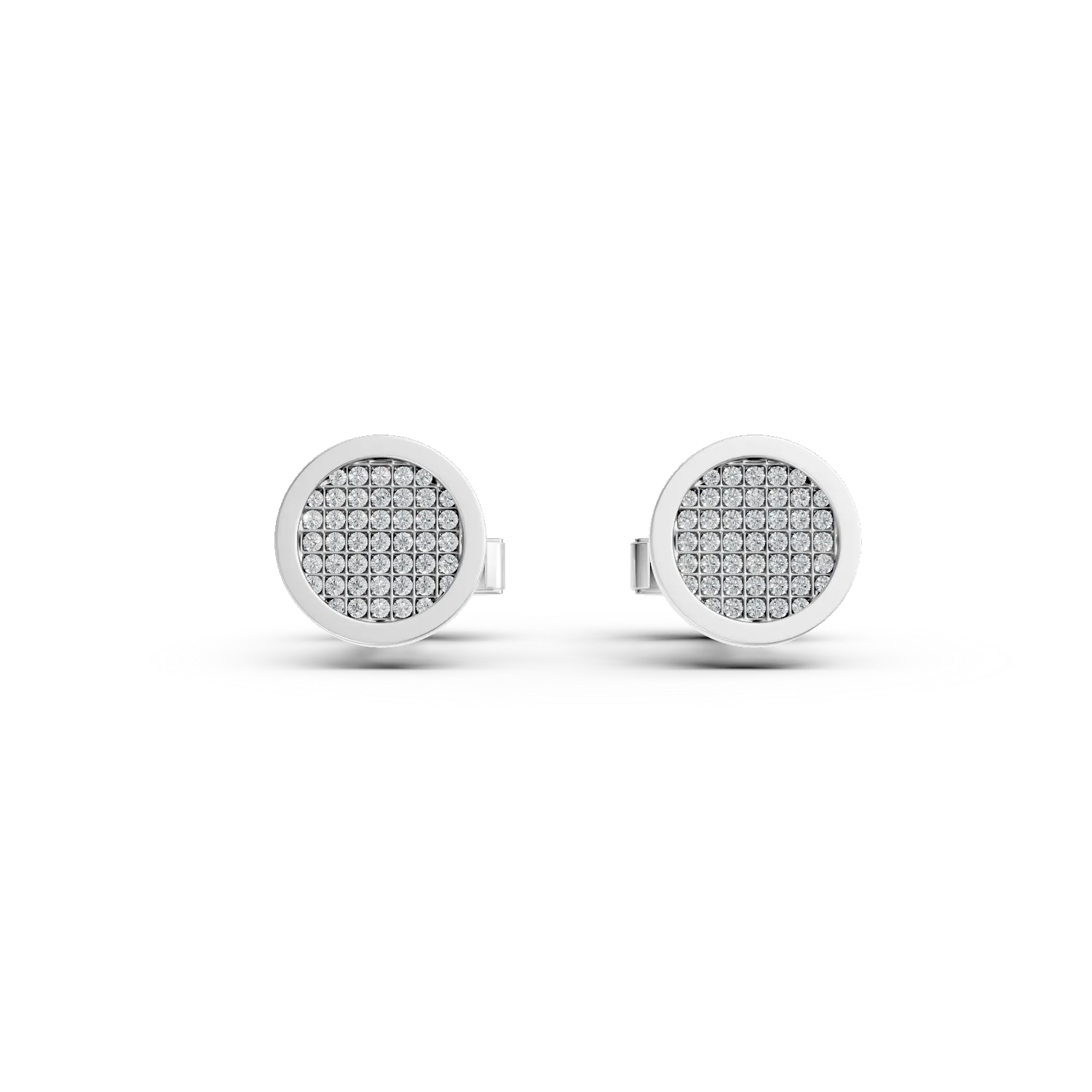 White gold cufflinks with zirconia
