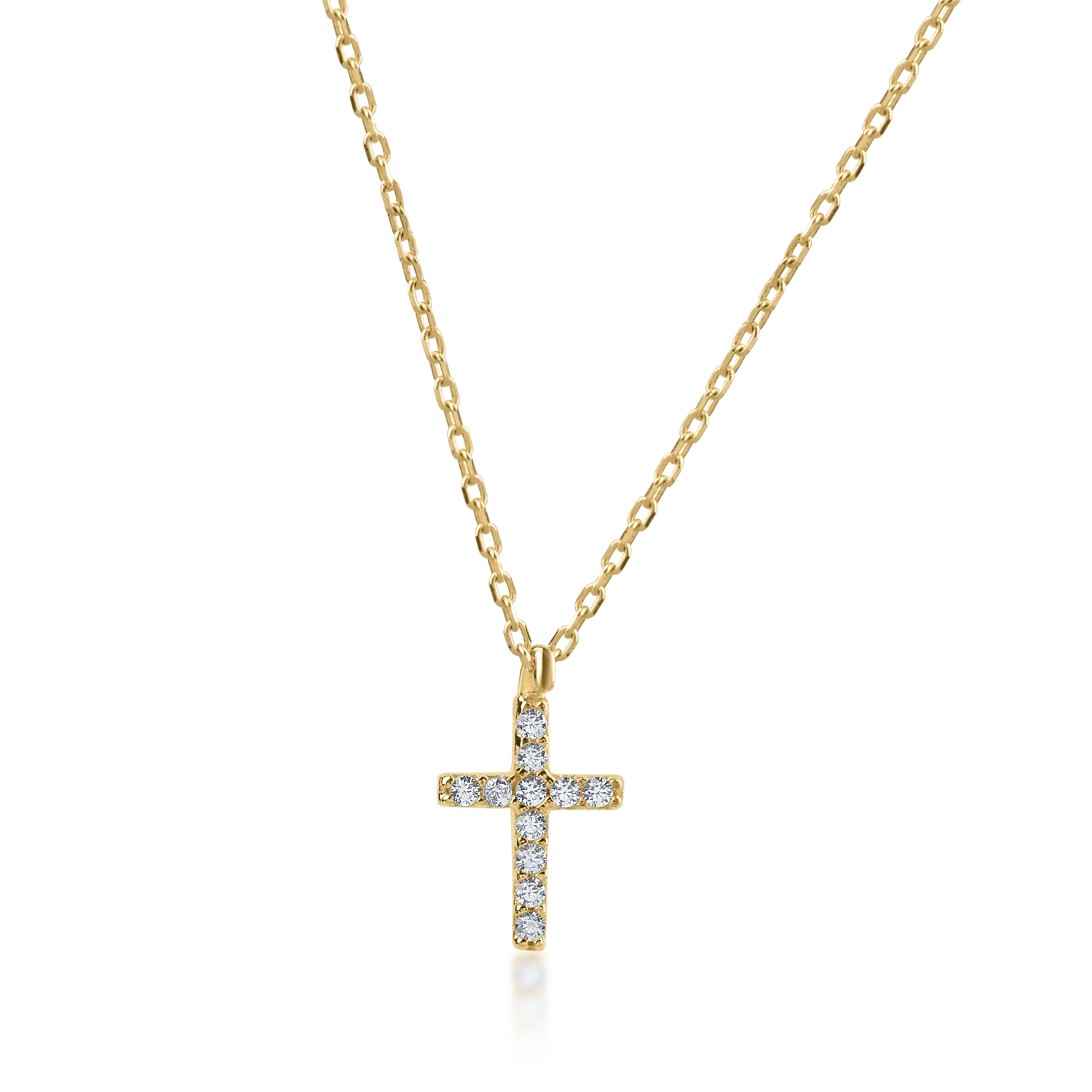 Lant cu pandantiv cruce din aur galben