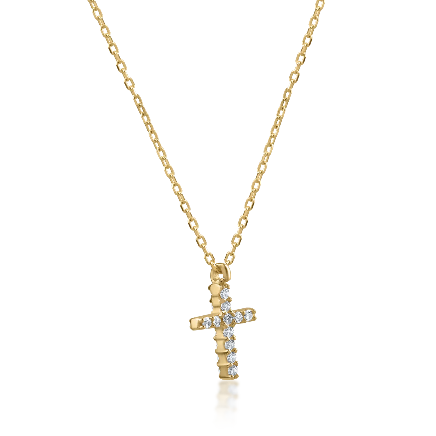 Lant cu pandantiv cruce din aur galben