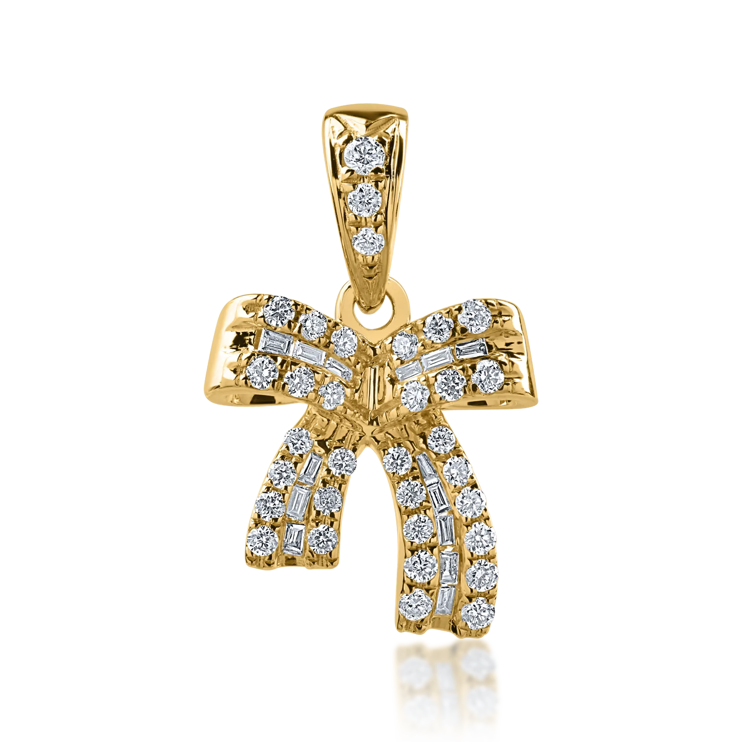 Висулка от жълто злато с диаманти 0.18кт