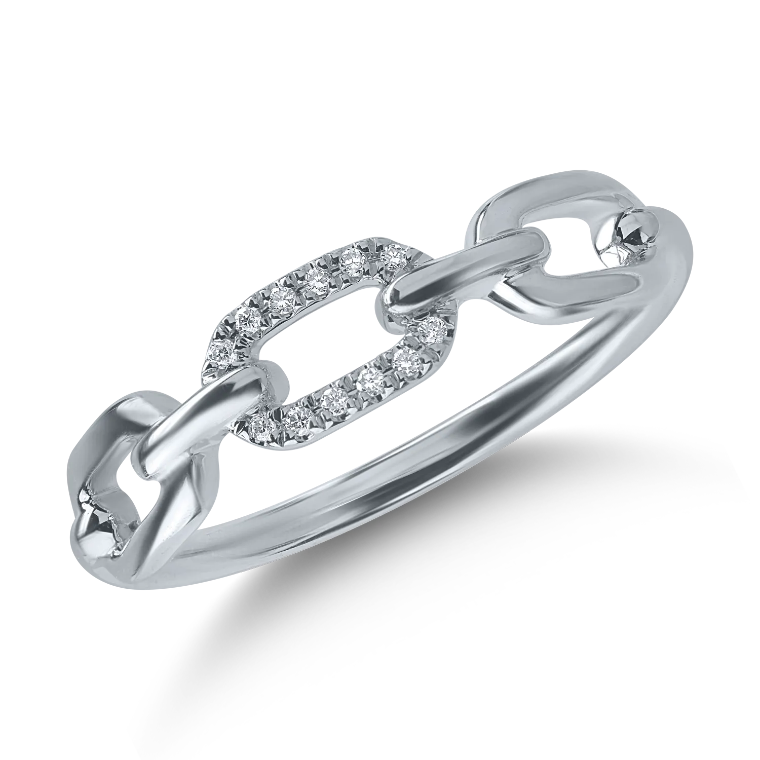 Inel din aur alb cu diamante de 0.04ct