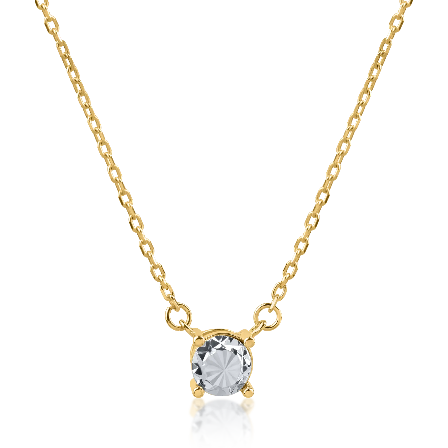White-yellow gold pendant necklace