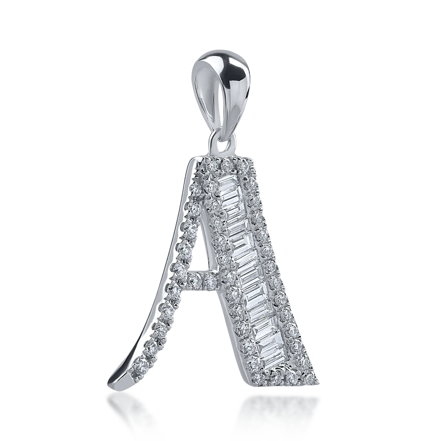 Pandantiv din aur alb cu diamante de 0.4ct