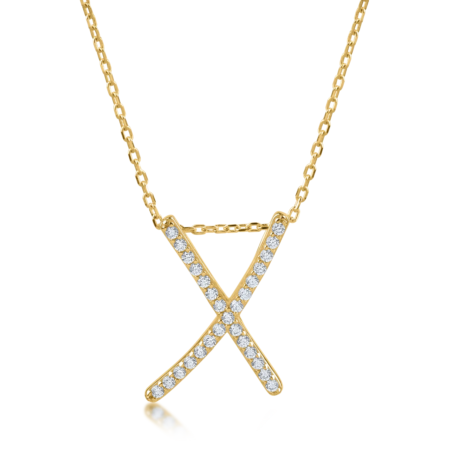 Yellow gold pendant necklace