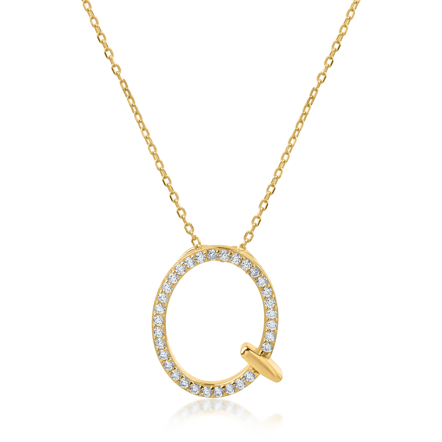 Yellow gold pendant necklace