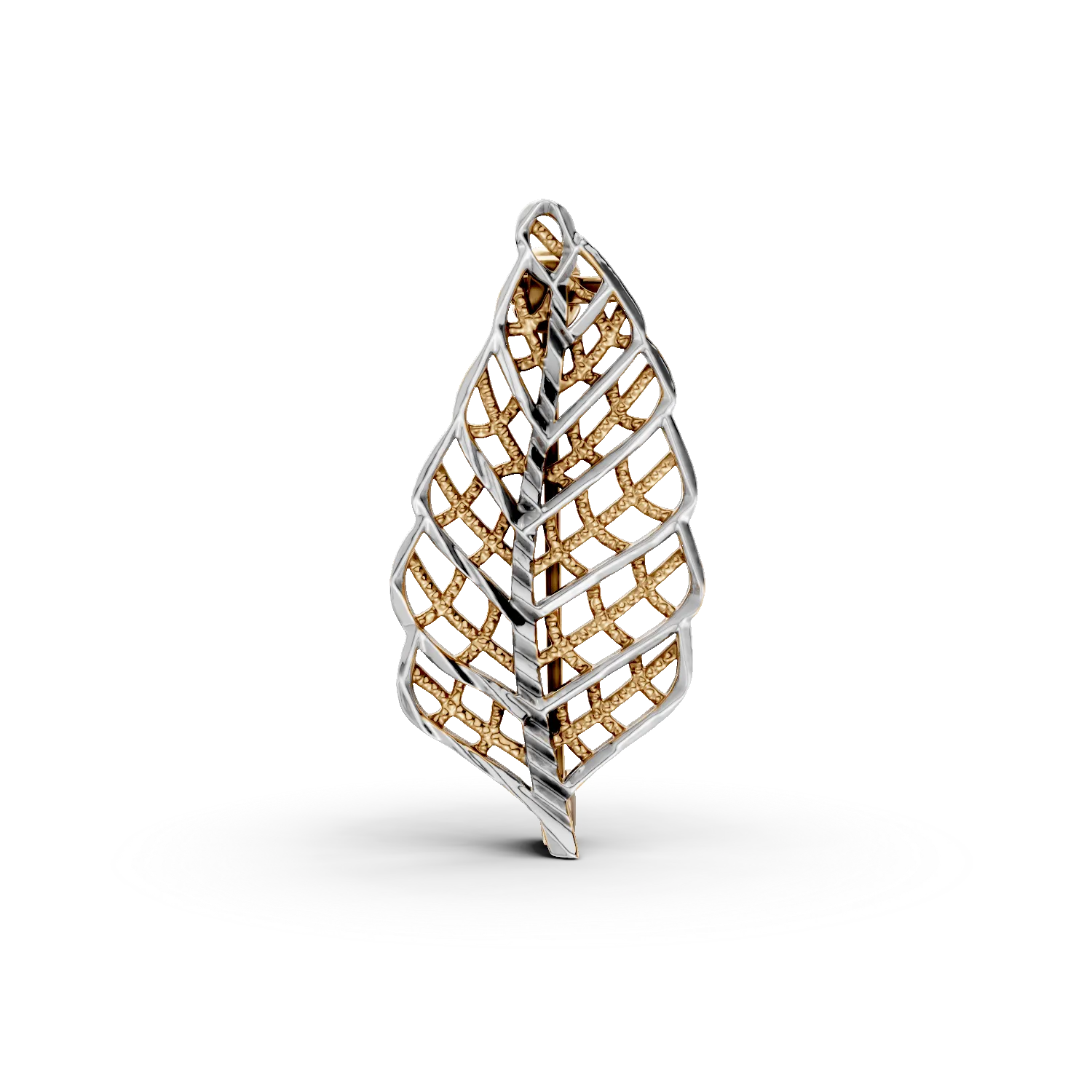 Brosa din aur alb-galben