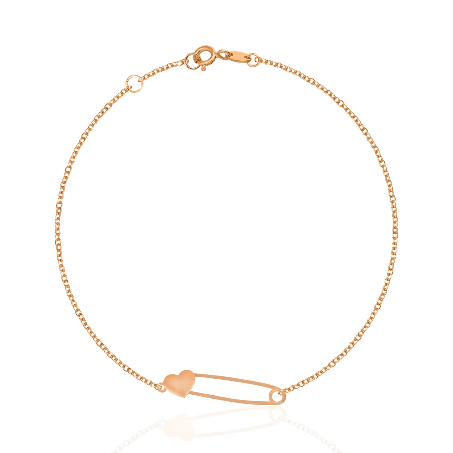 Bratara cu inimioara din aur roz-167678