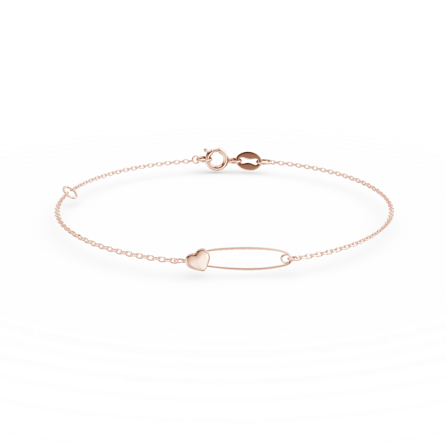 Гривна сърце от розово злато-167678