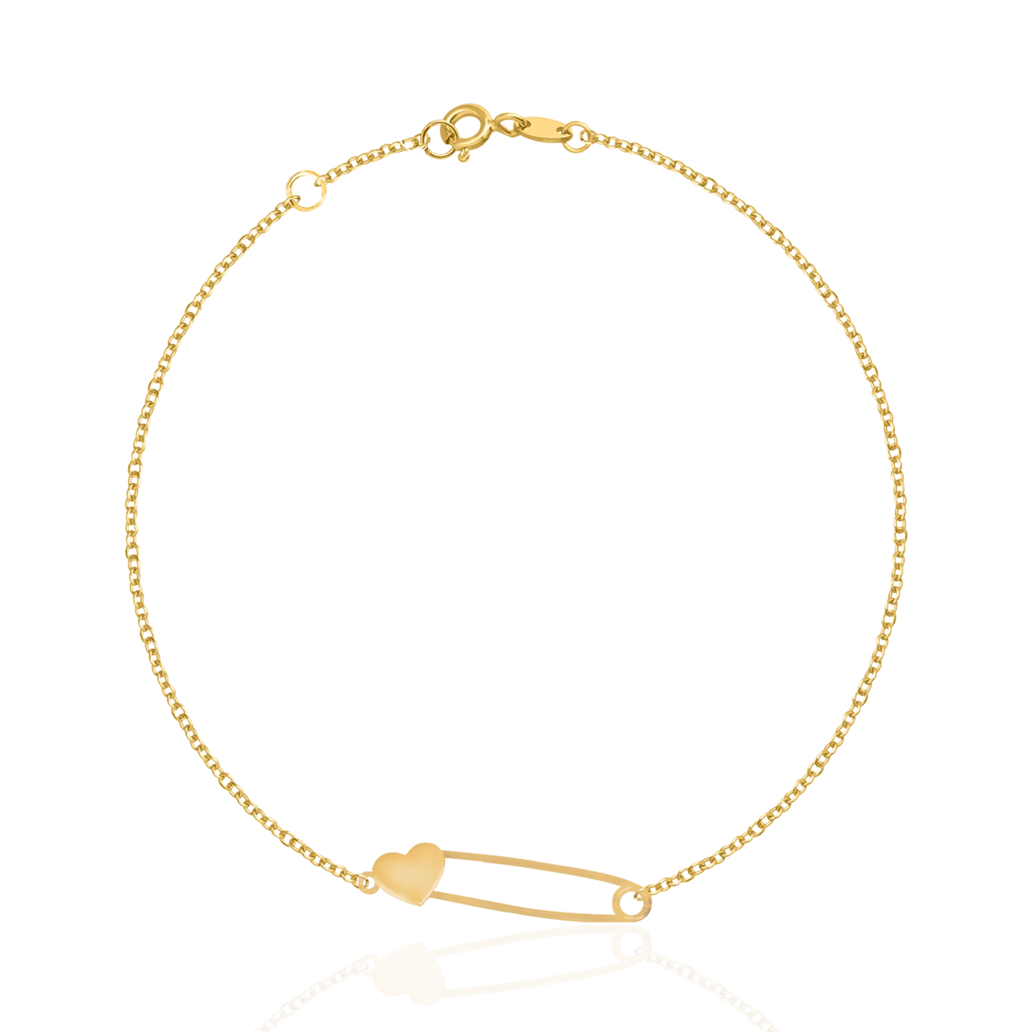 Yellow gold heart bracelet