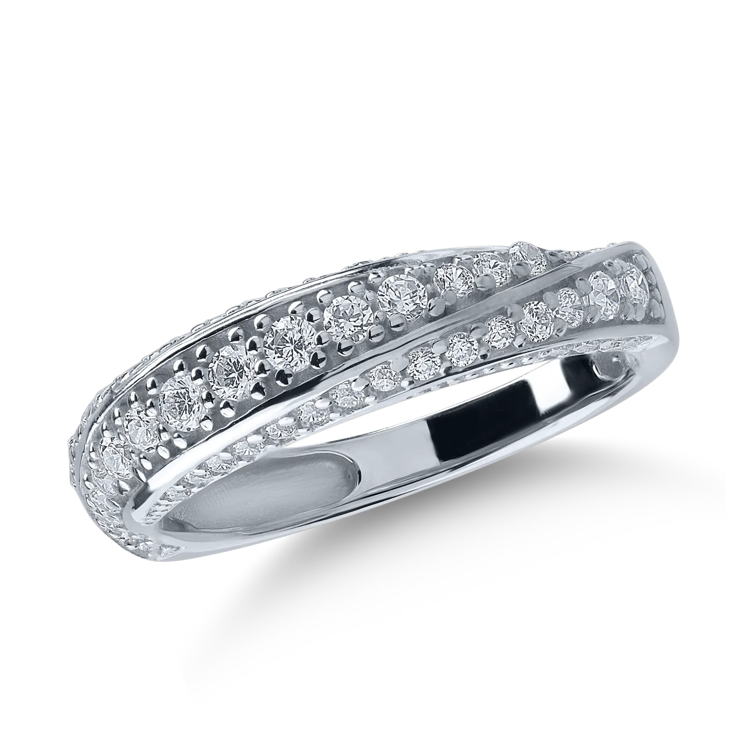 Inel semi eternity din aur alb-158575
