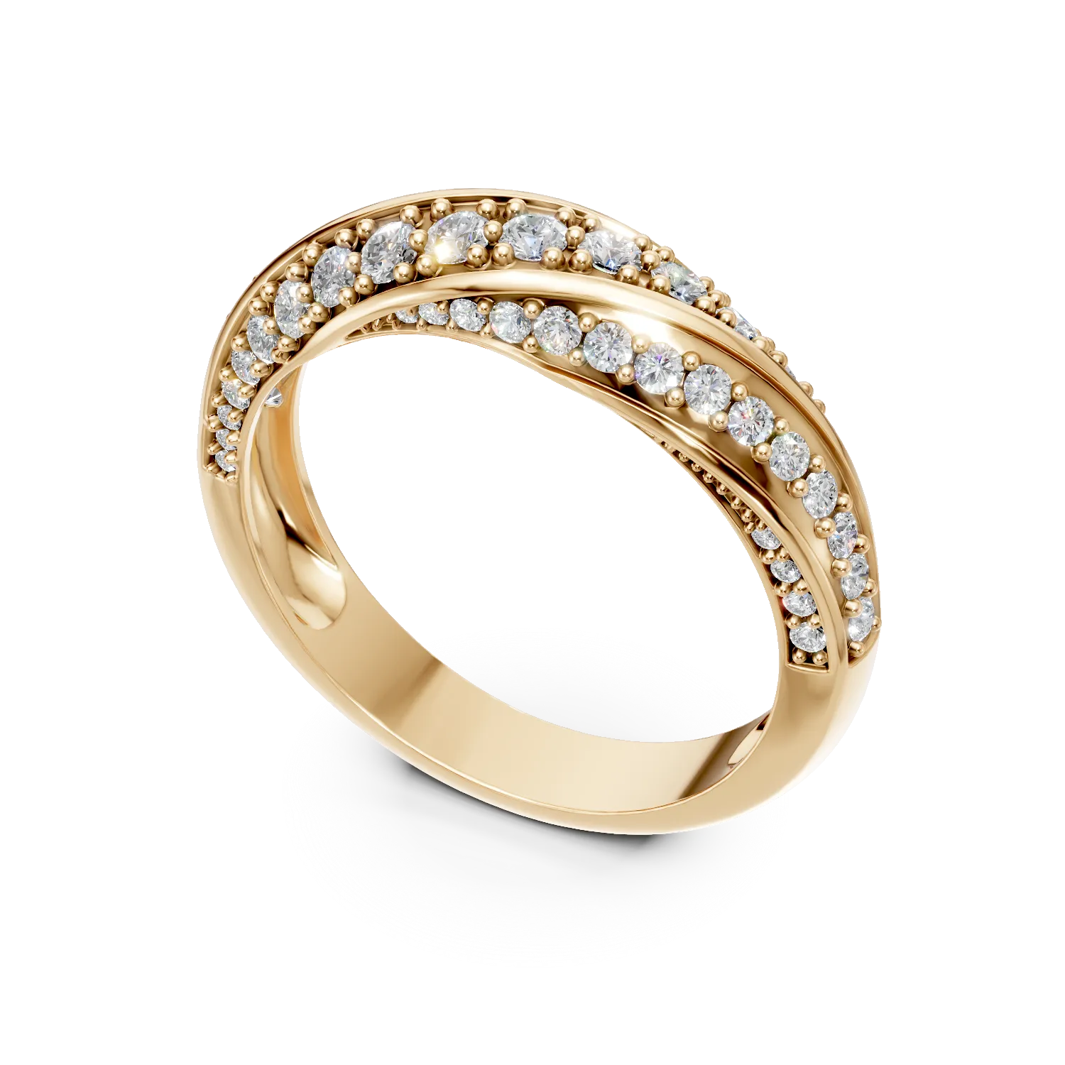 Half eternity ring in yellow gold