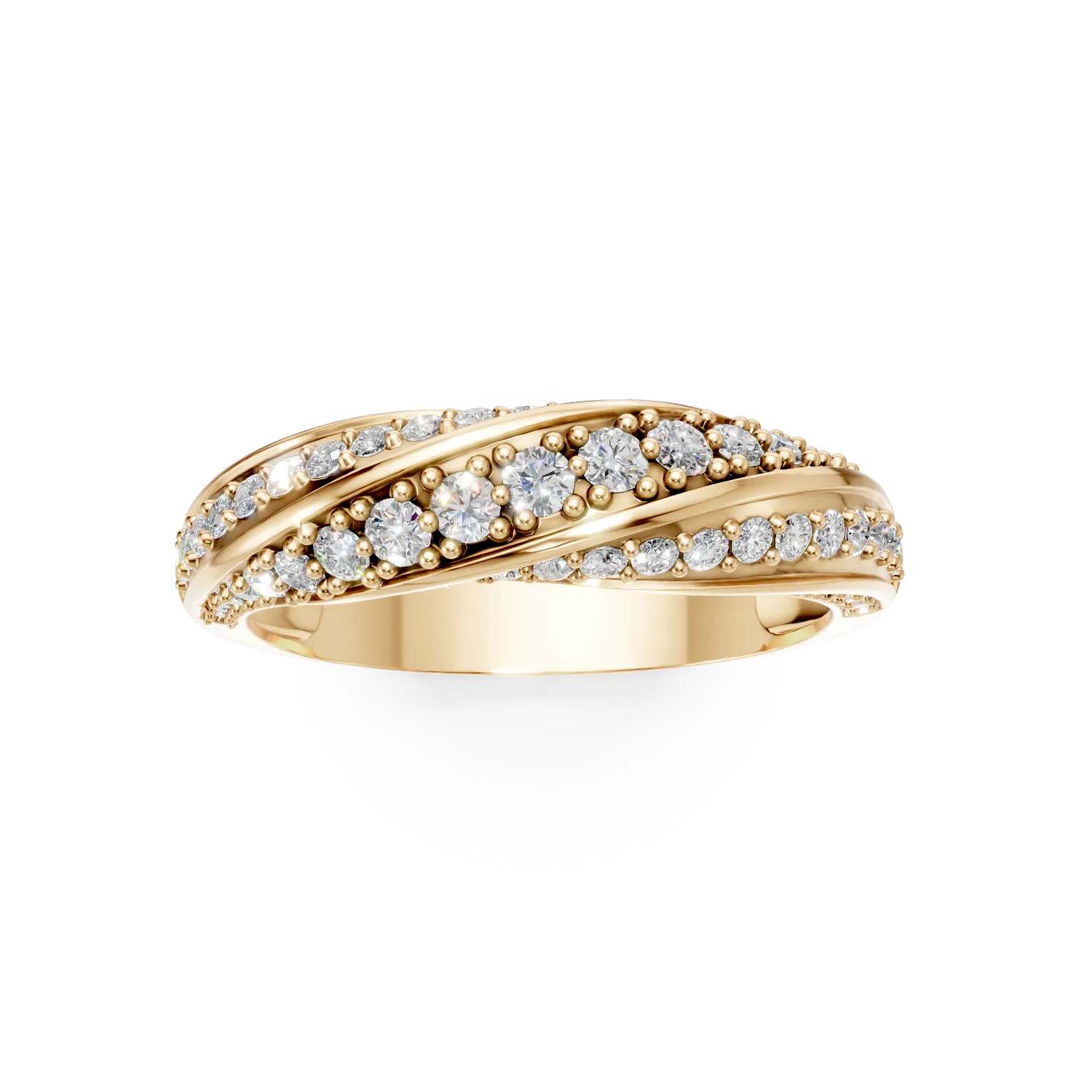 Half eternity ring in yellow gold