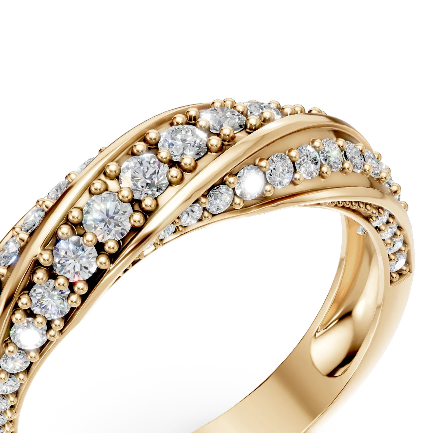 Half eternity ring in yellow gold