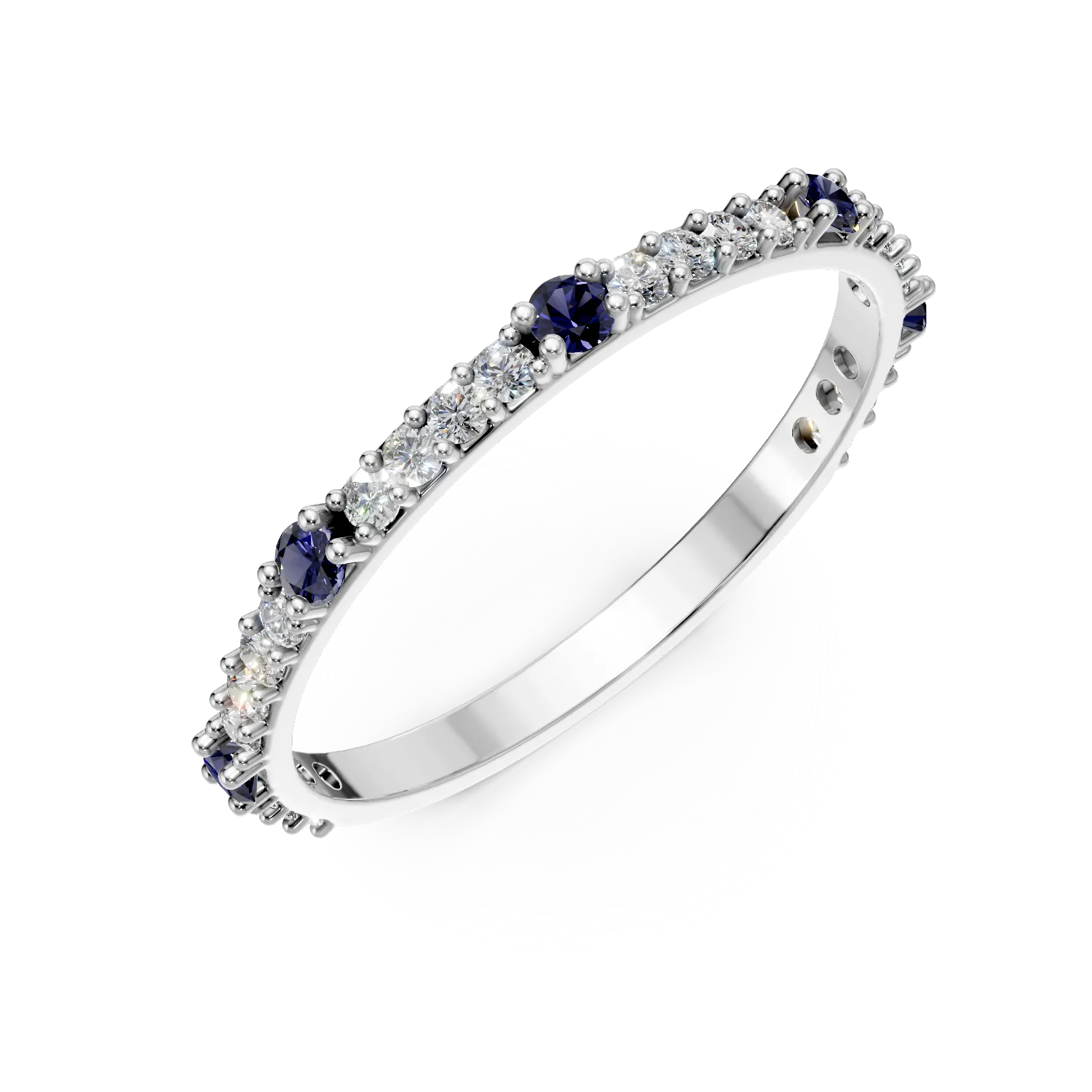 Inel semi eternity din aur alb-158577