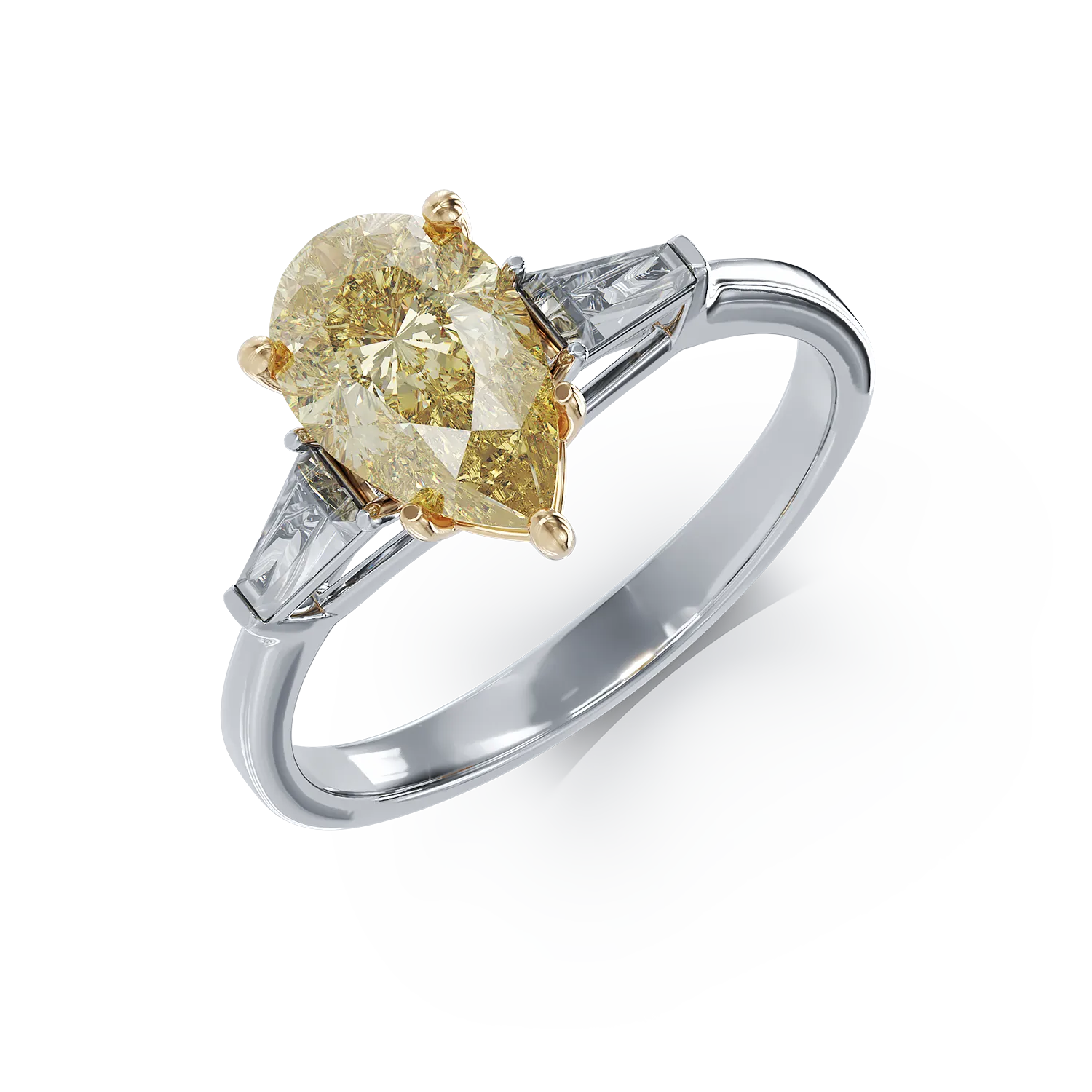 Inel de logodna din aur alb cu diamant de 1.59ct si diamante de 0.2ct