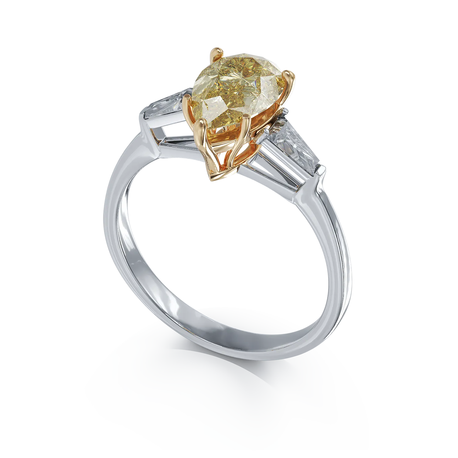 Fehérarany eljegyzési gyűrű 1.59ct gyémánttal és 0.2ct gyémántokkal