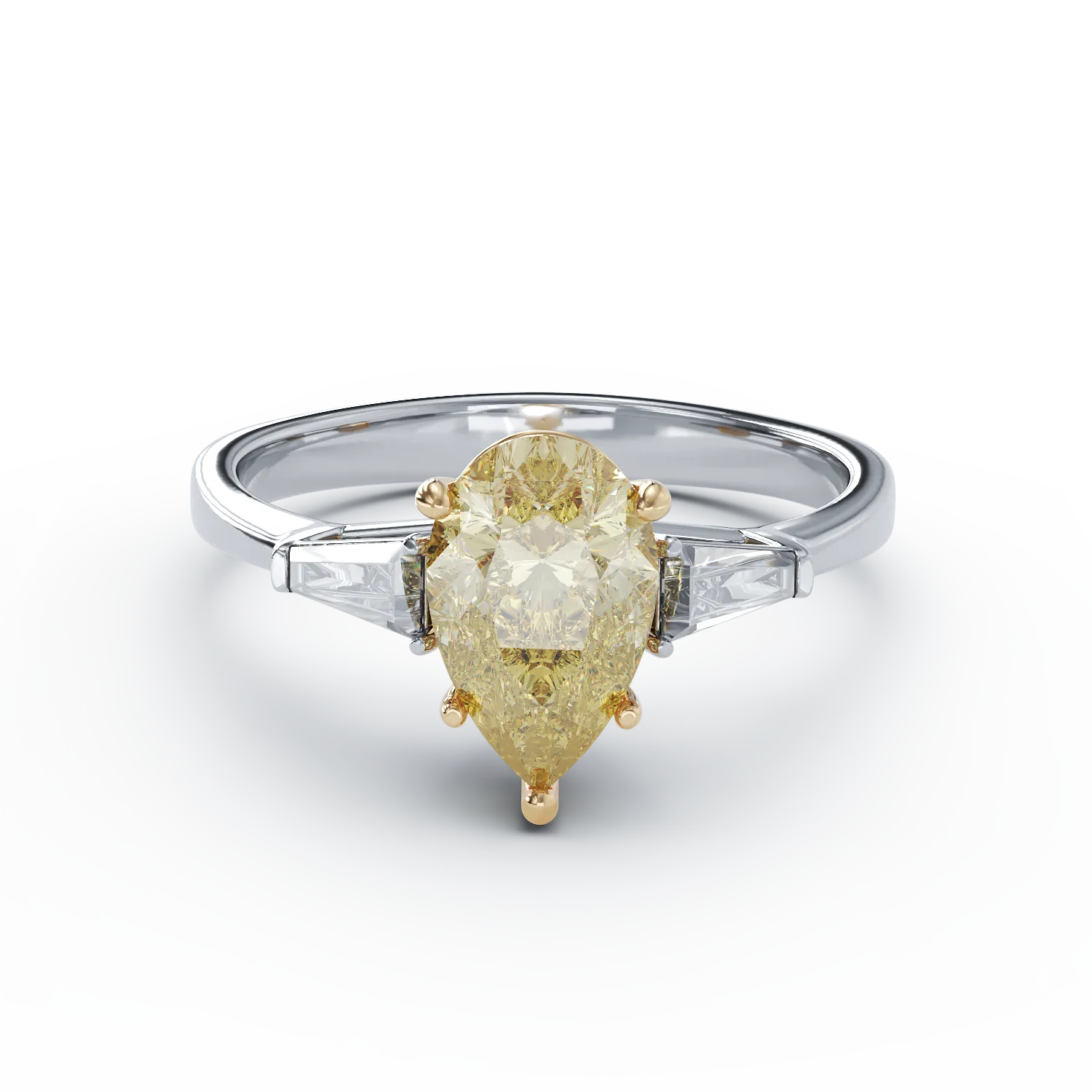 Годежен пръстен от бяло злато с 1.59ct диамант и 0.2ct диаманти