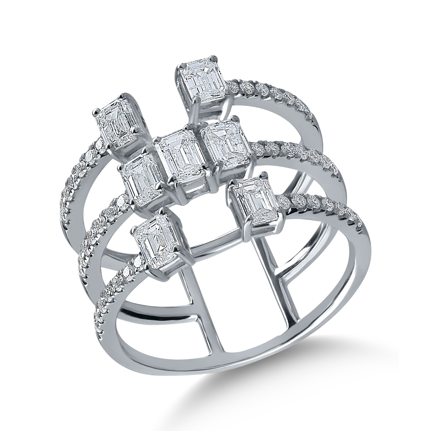 Fehérarany gyűrű 1.66ct gyémántokkal