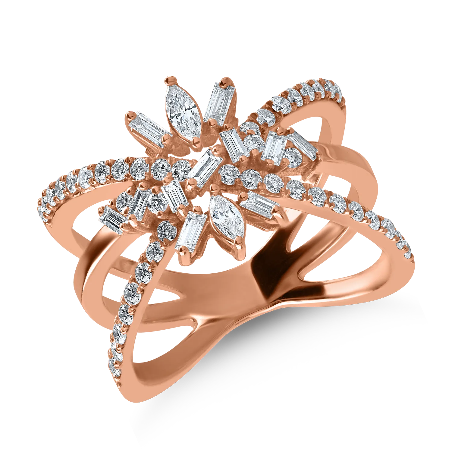 Rose gold ring with 0.79ct diamonds