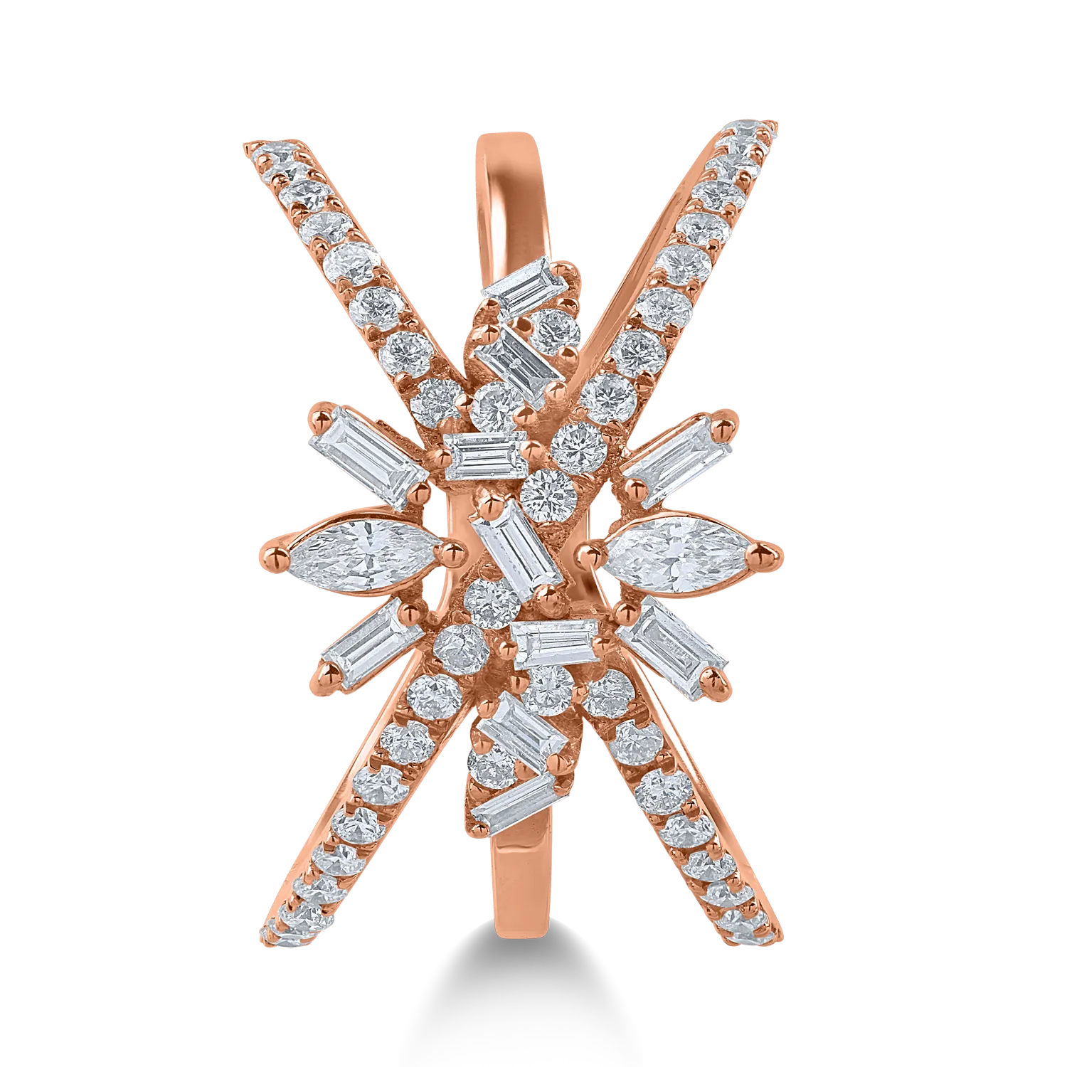 Inel din aur roz cu diamante de 0.79ct