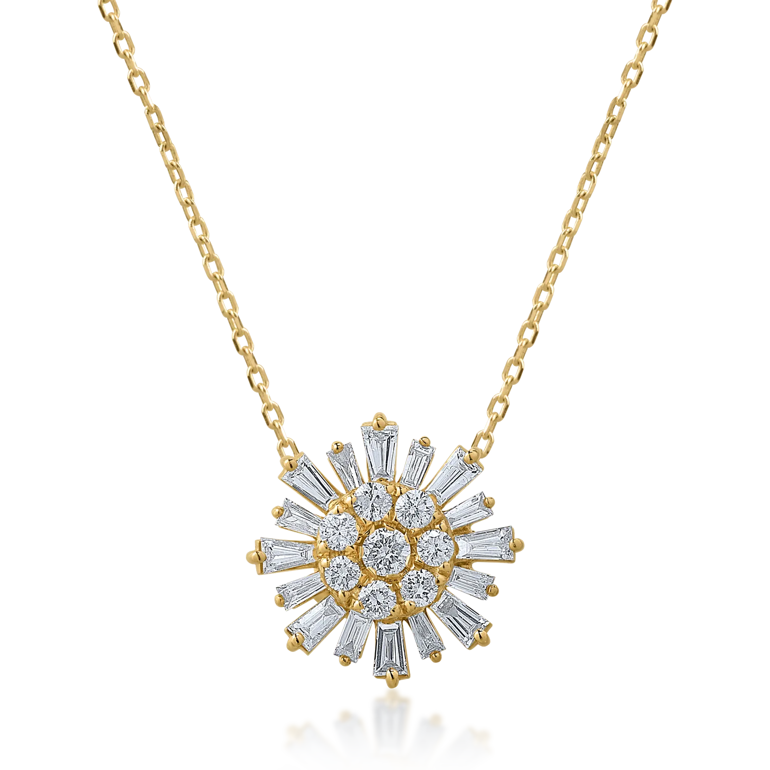 Yellow gold pendant necklace with 0.56ct diamonds