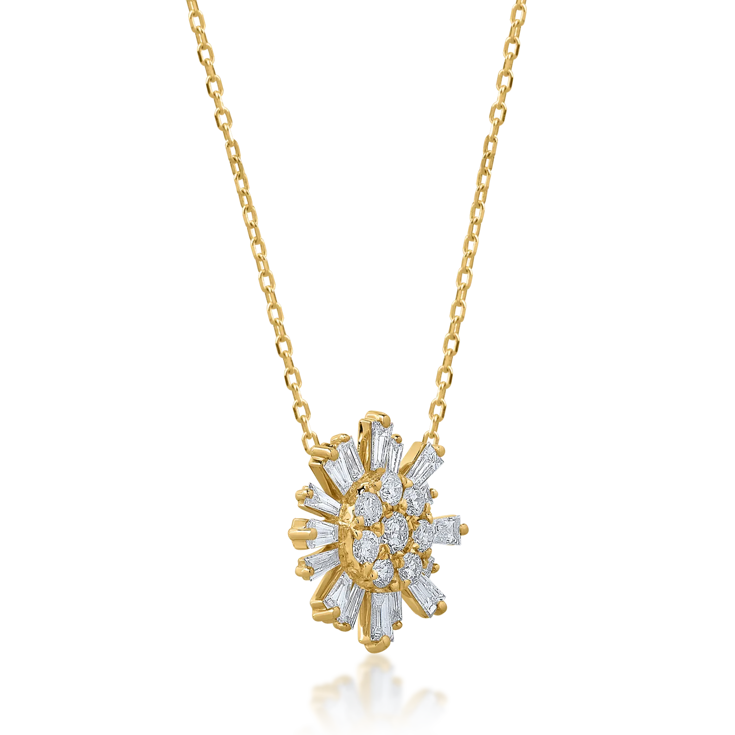 Lant cu pandantiv din aur galben cu diamante de 0.56ct