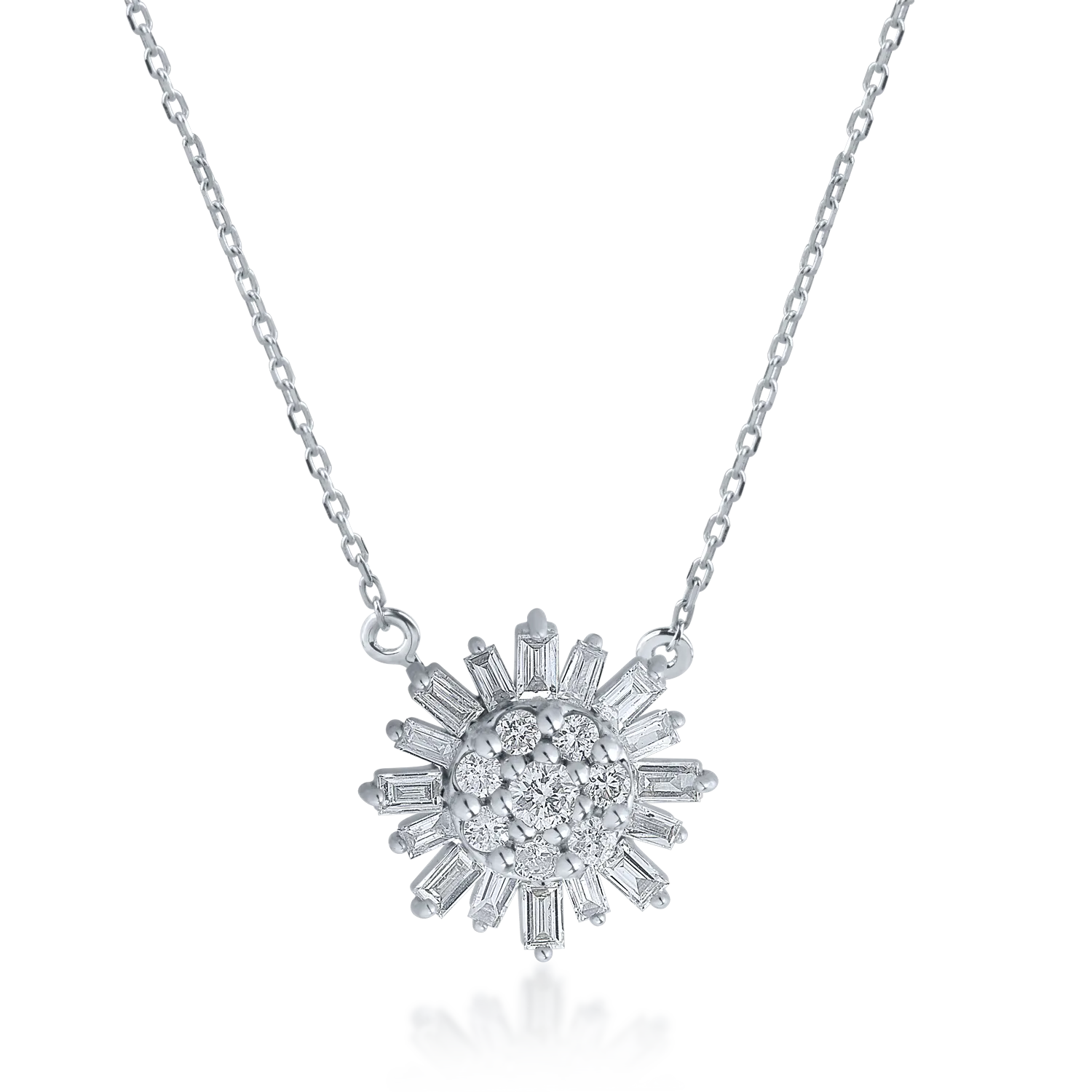White gold pendant necklace with 0.37ct diamonds