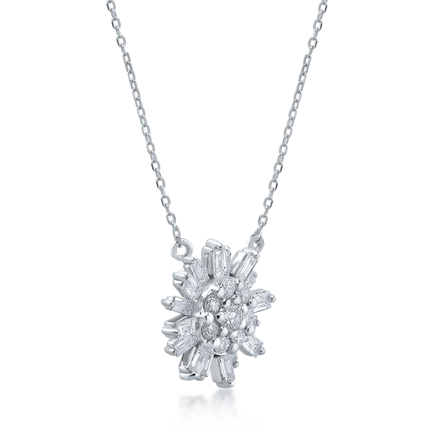 White gold pendant necklace with 0.37ct diamonds
