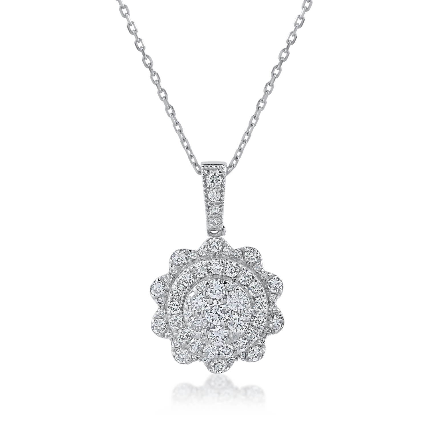 White gold pendant necklace with 0.4ct diamonds