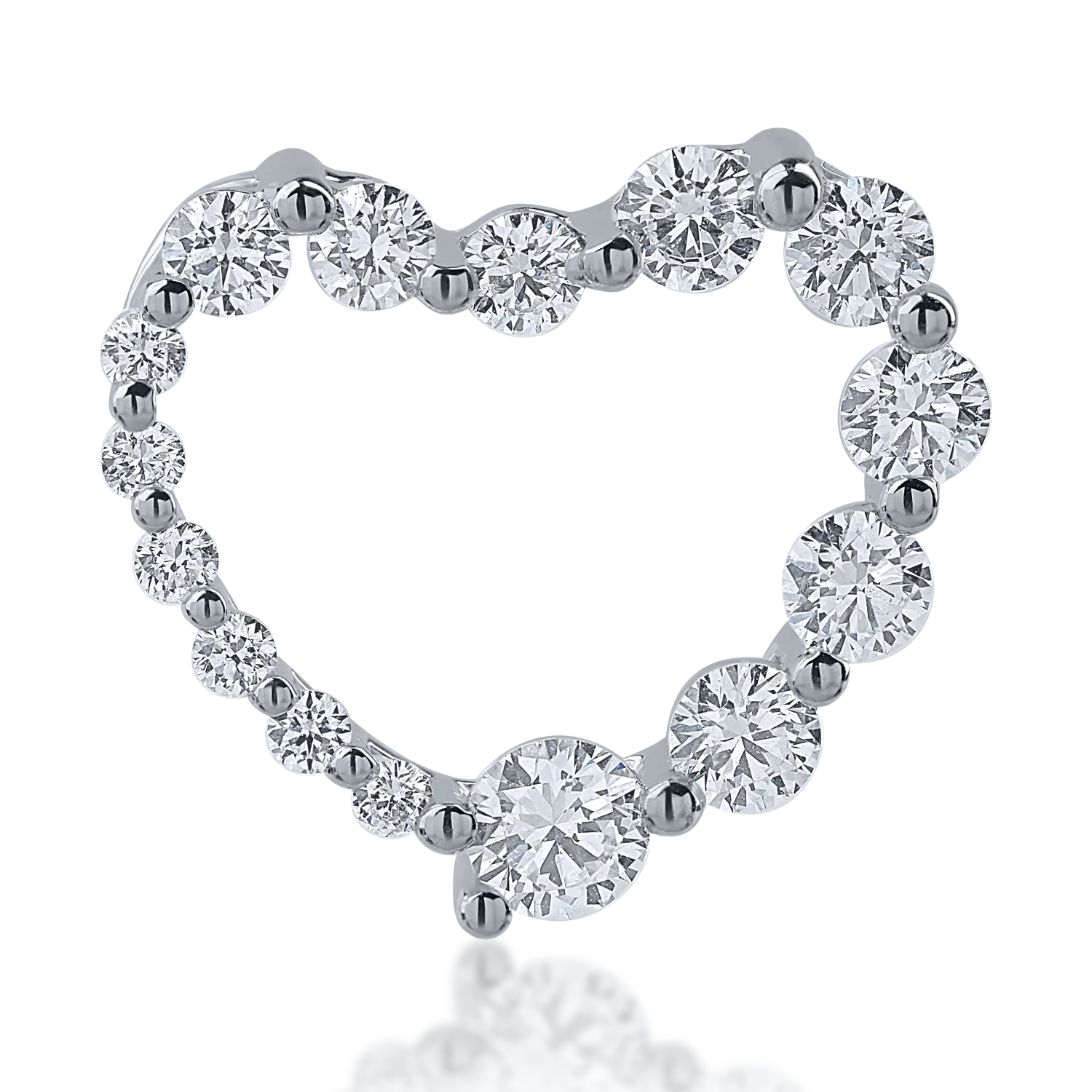 White gold heart pendant with 0.87ct diamonds