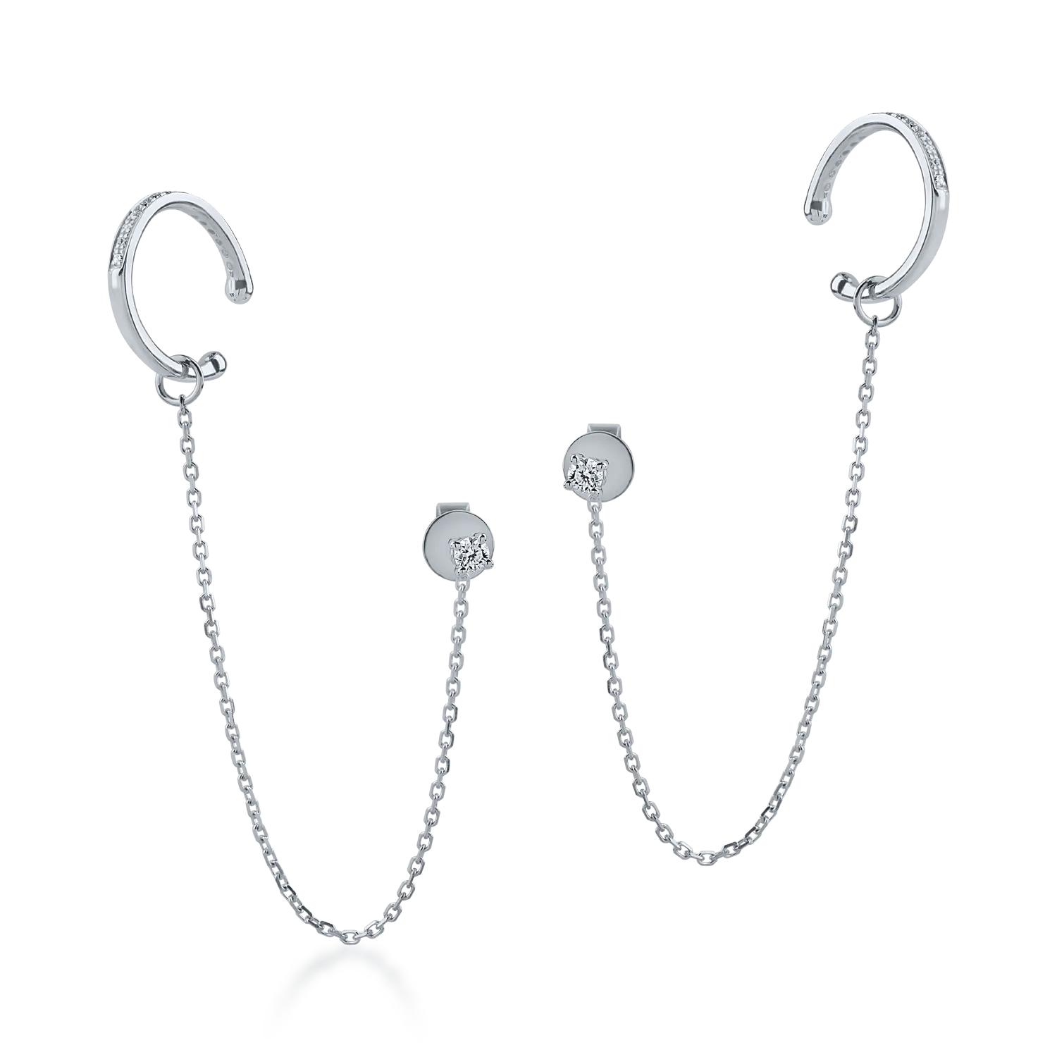 Cercei din aur alb cu diamante de 0.22ct-158920