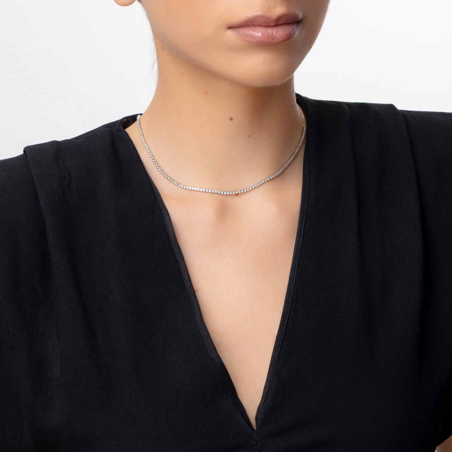 White gold tennis necklace with 1.03ct diamonds
