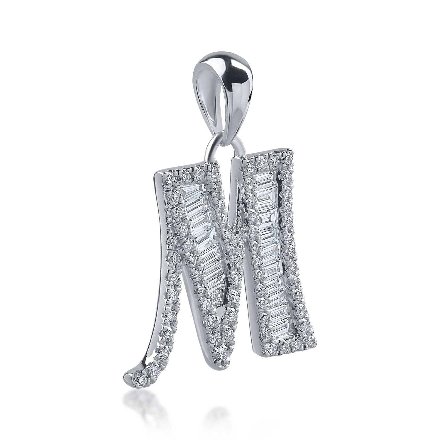 Pandantiv din aur alb cu diamante de 0.63ct