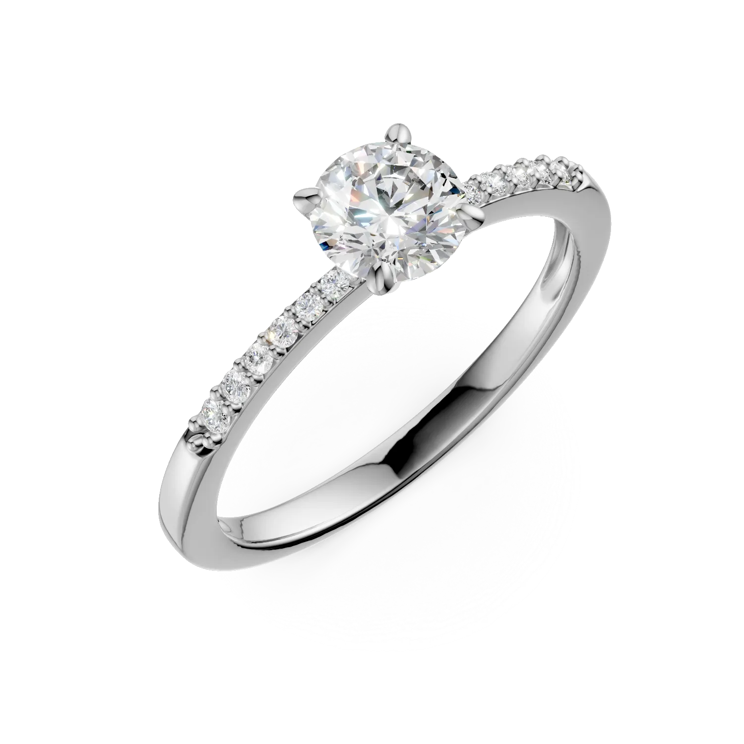 White gold engagement ring with zirconia