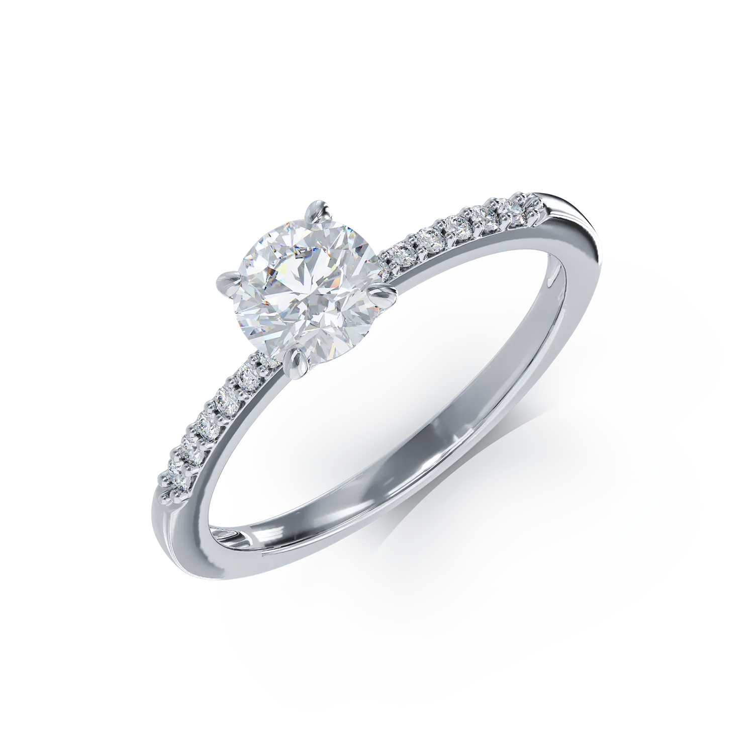 White gold engagement ring with zirconia