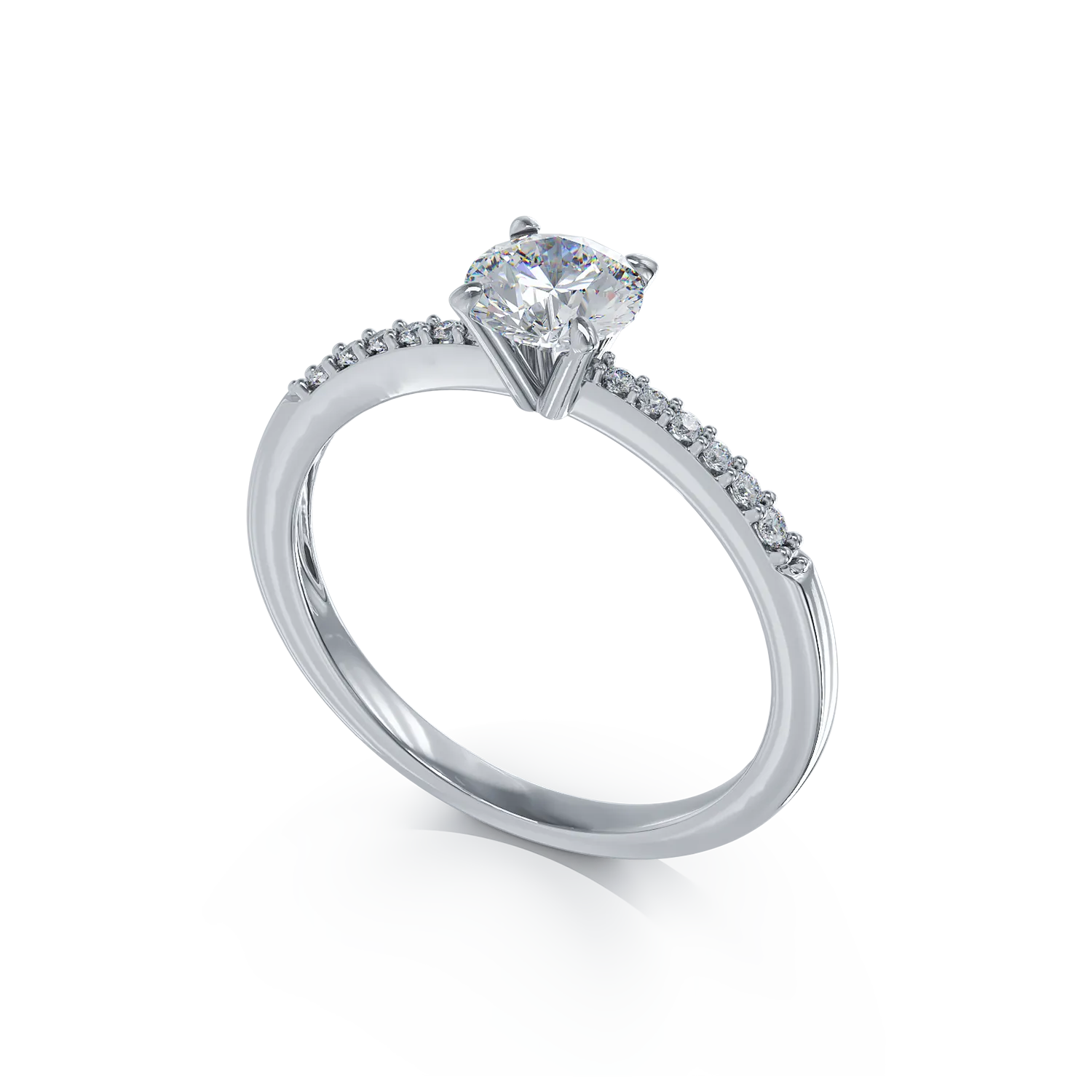 White gold engagement ring with zirconia