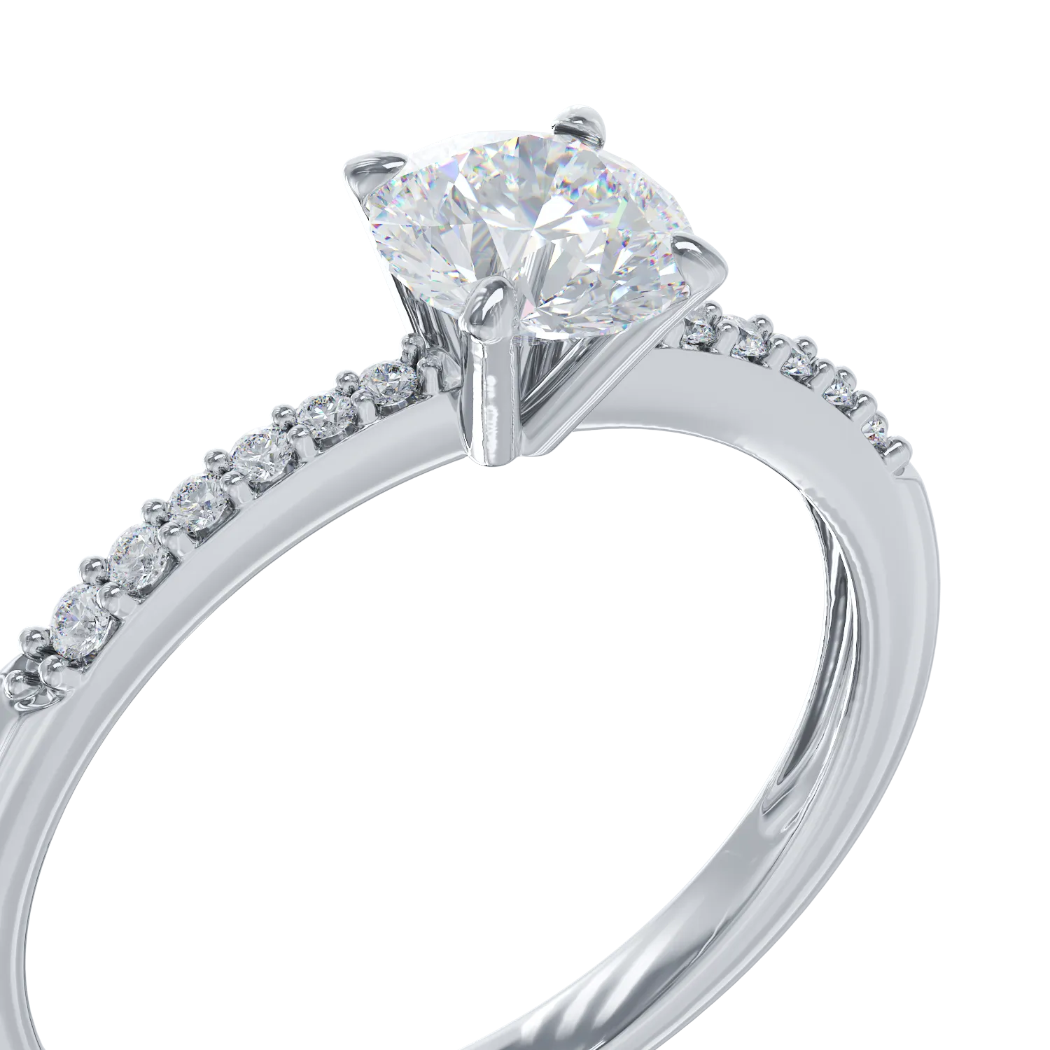 White gold engagement ring with zirconia