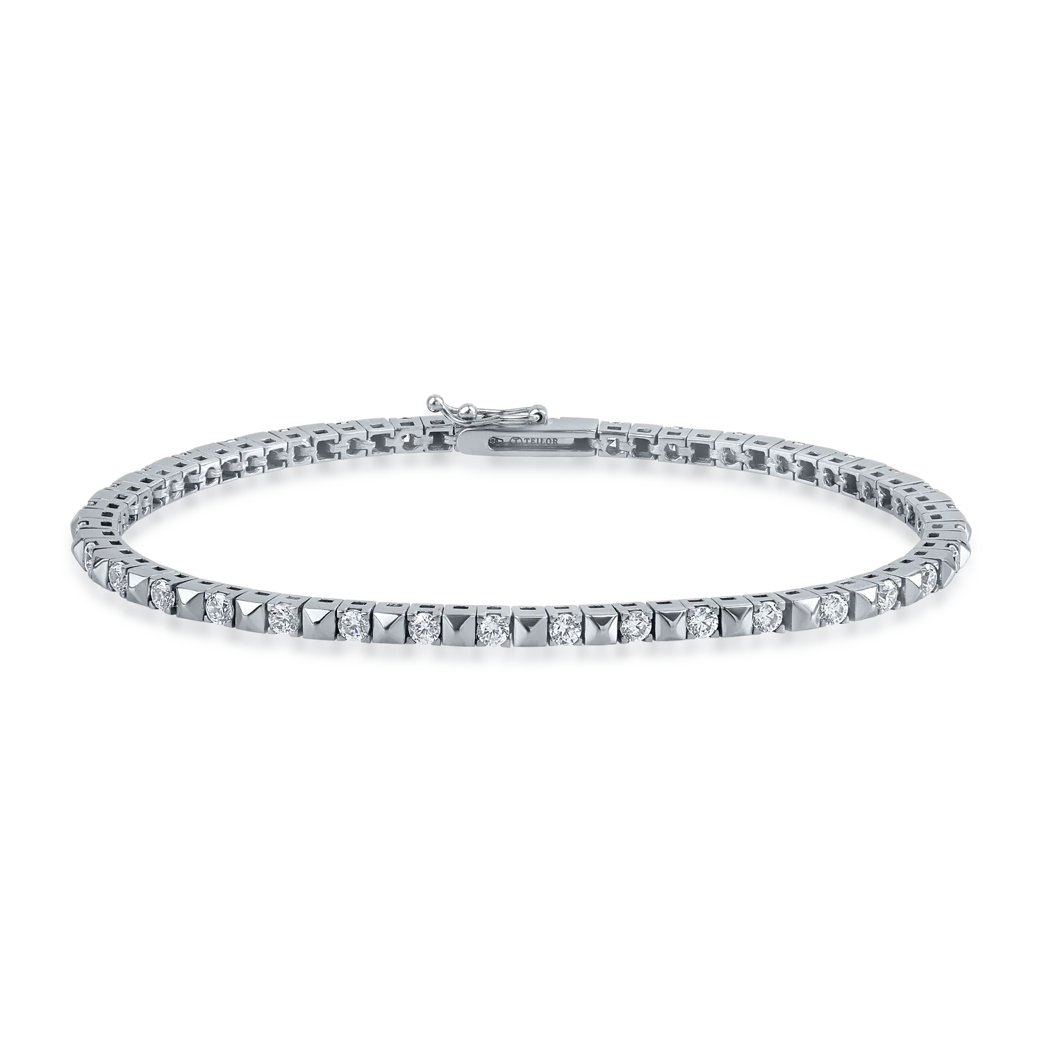 White gold tennis bracelet with zirconia