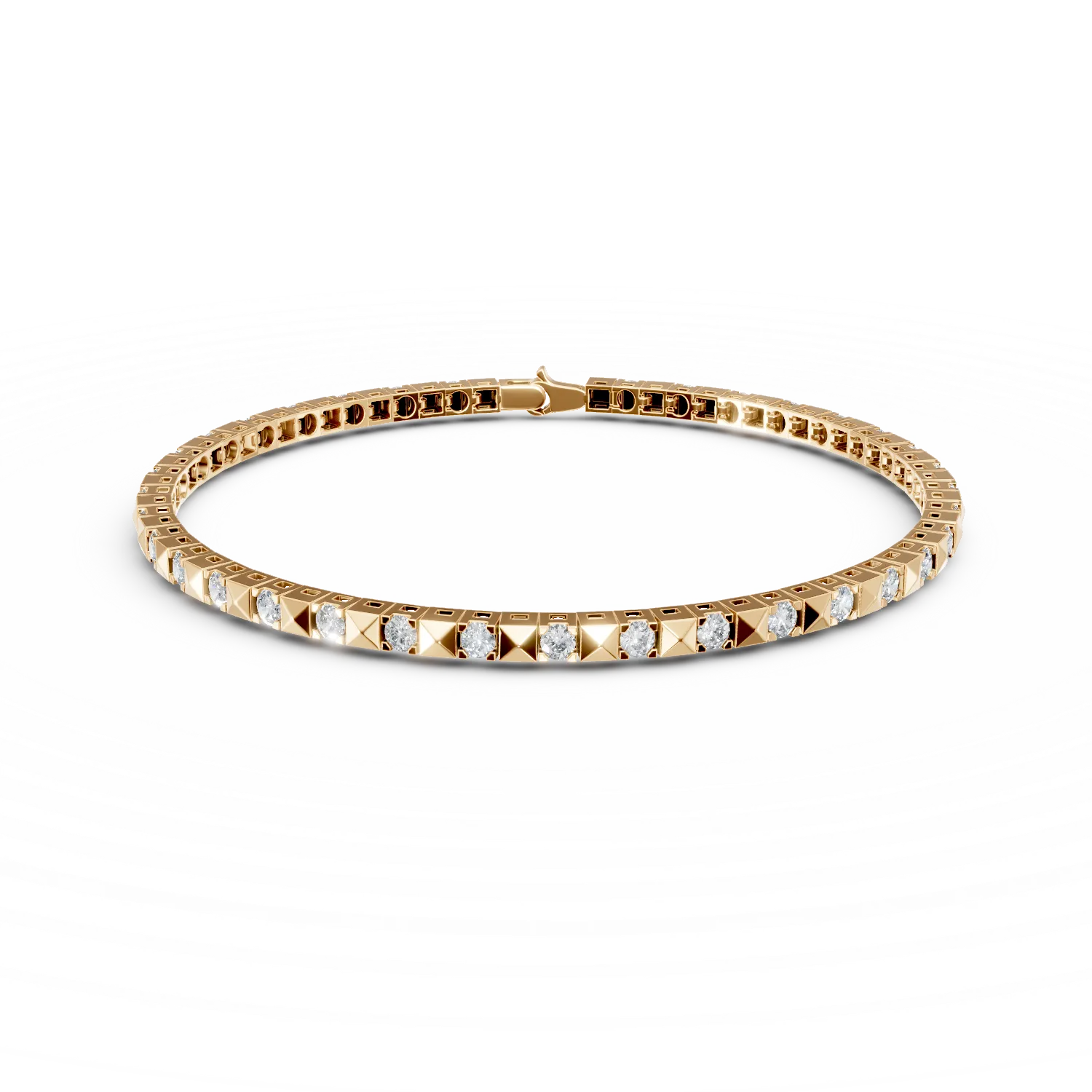 Yellow gold tennis bracelet with zirconia-159063