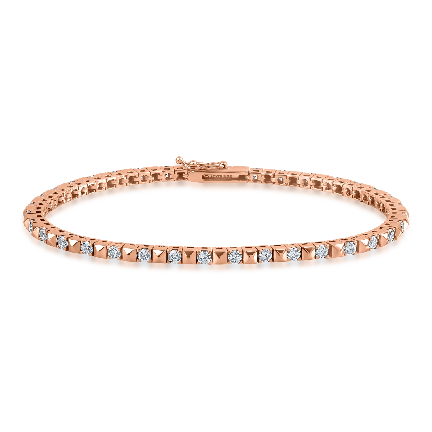 Rose gold tennis bracelet with zirconia