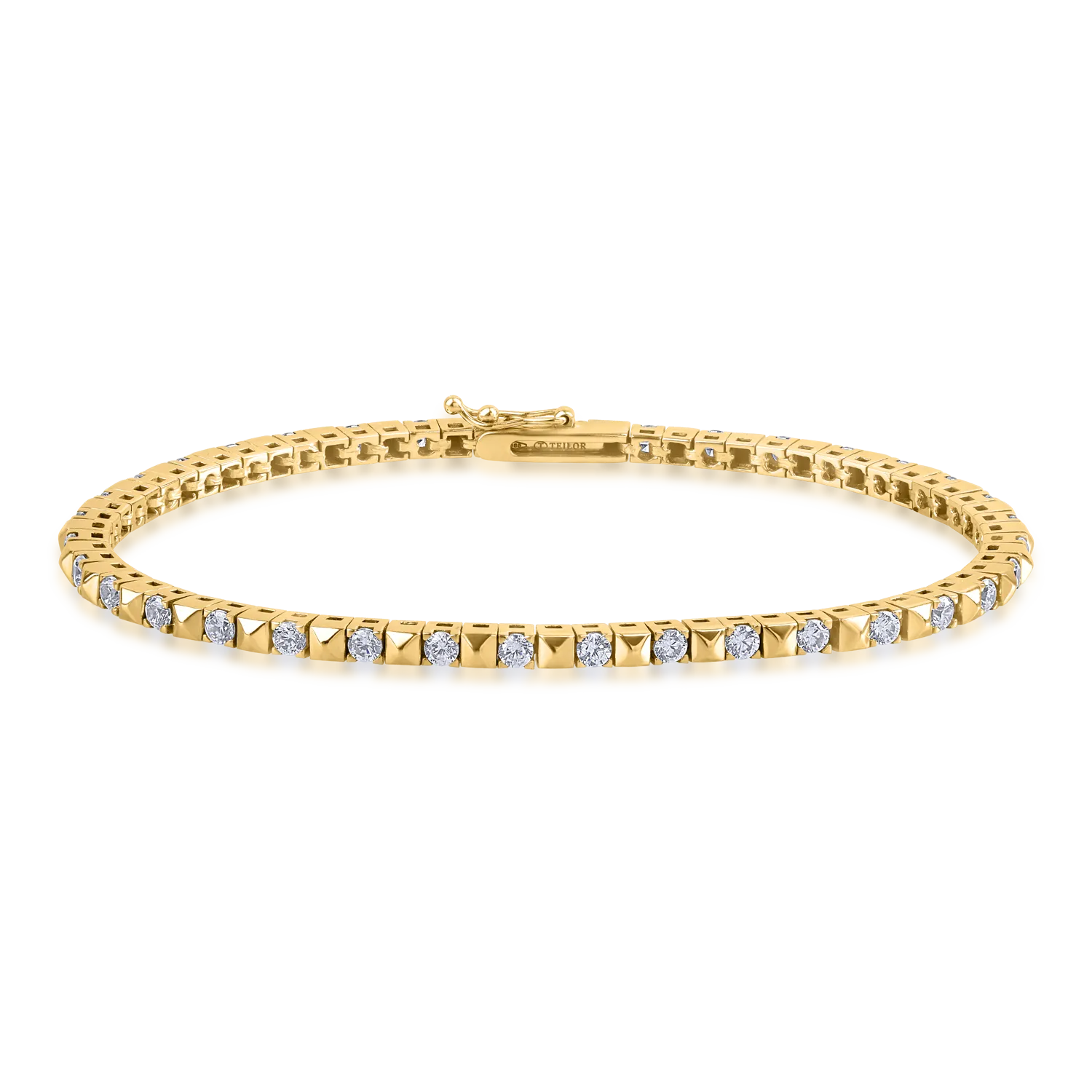 Yellow gold tennis bracelet with zirconia