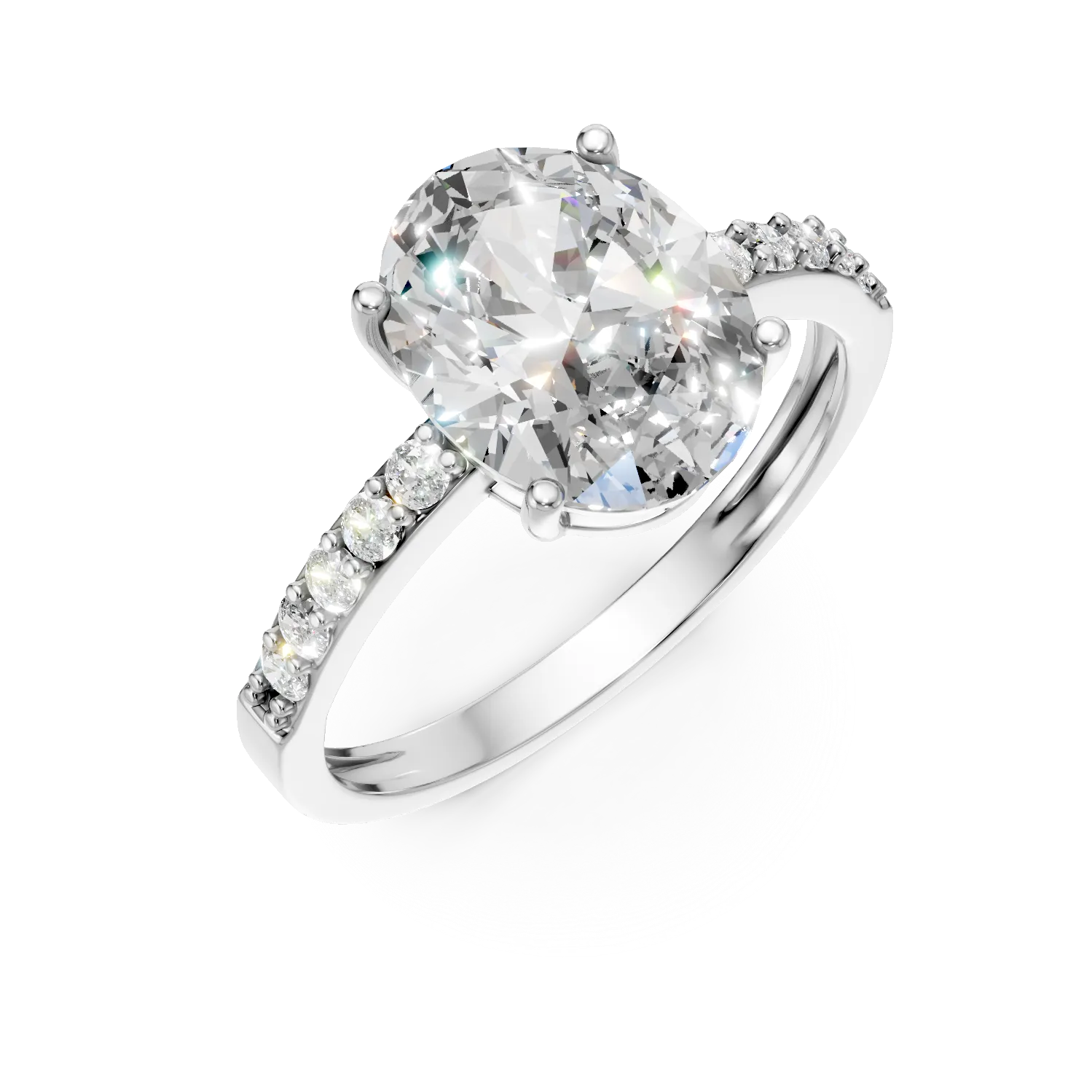 White gold single stone pave ring with zirconia-159175